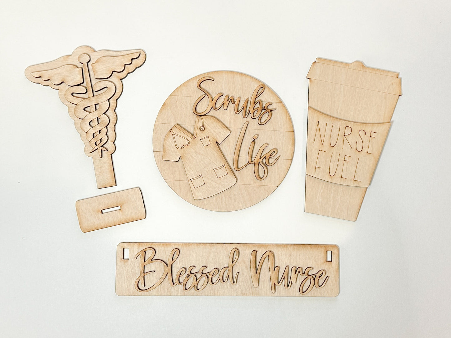 Nurse Shelf Sitter DIY Kit | Unfinished | Paint Your Own