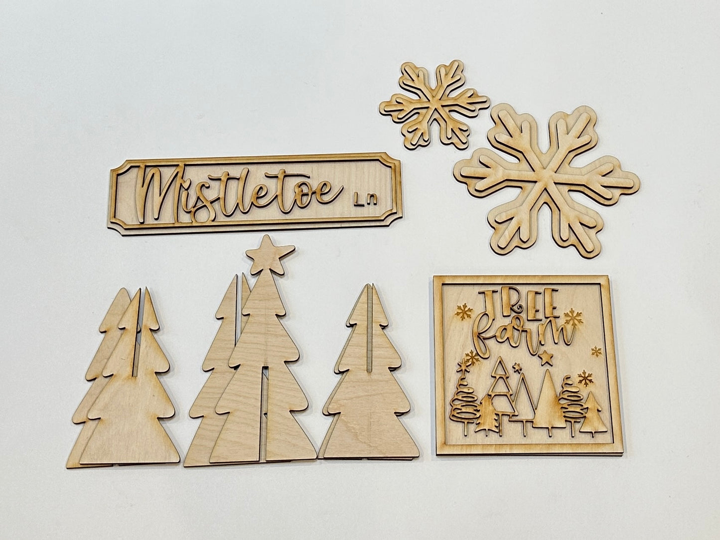 Mistletoe Lane | Christmas Trees | Tiered Tray Stand | Decorate Your Own