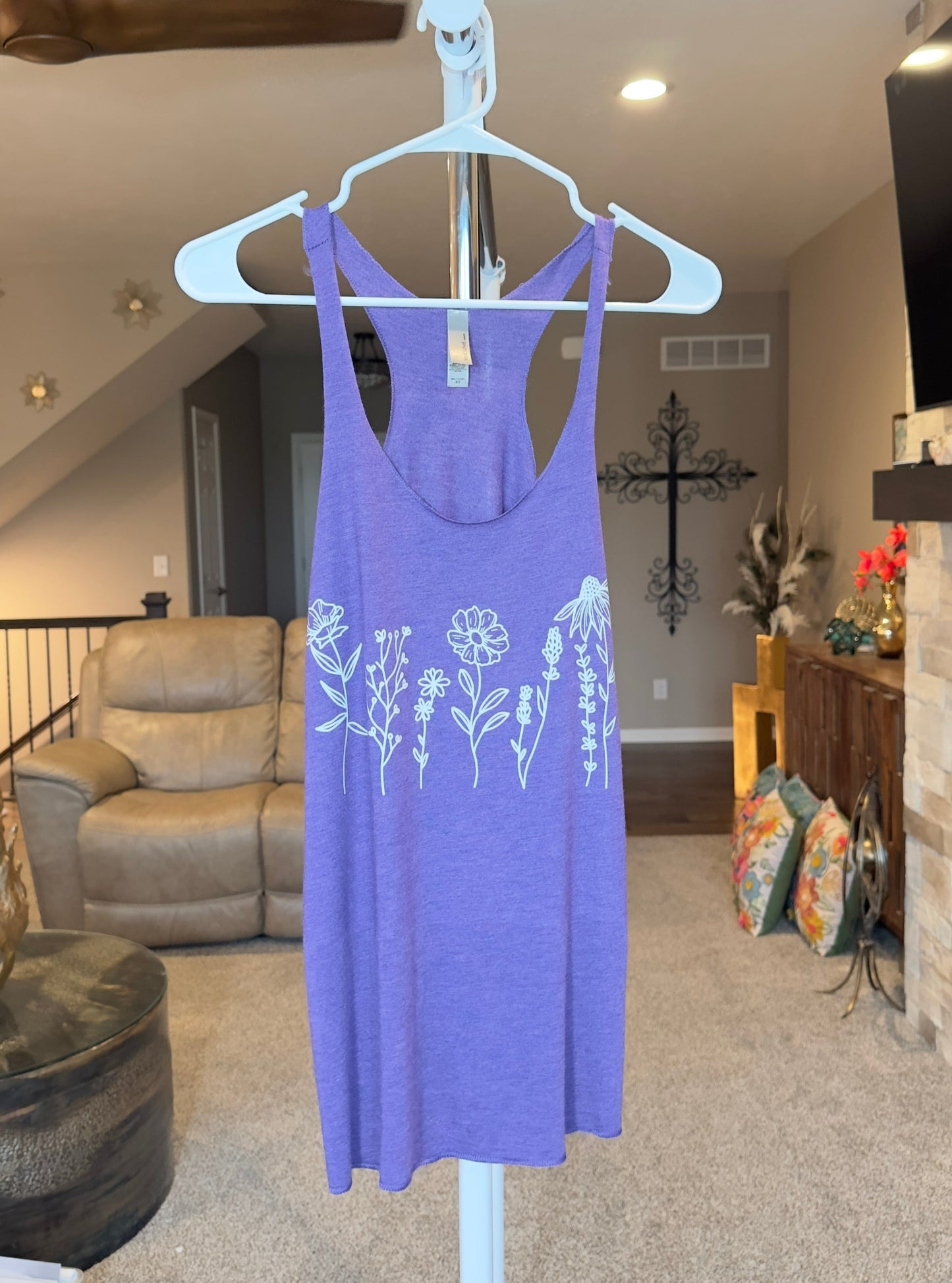 X-Small | Wildflower Purple Racerback Tank | Tee & Tank Sale