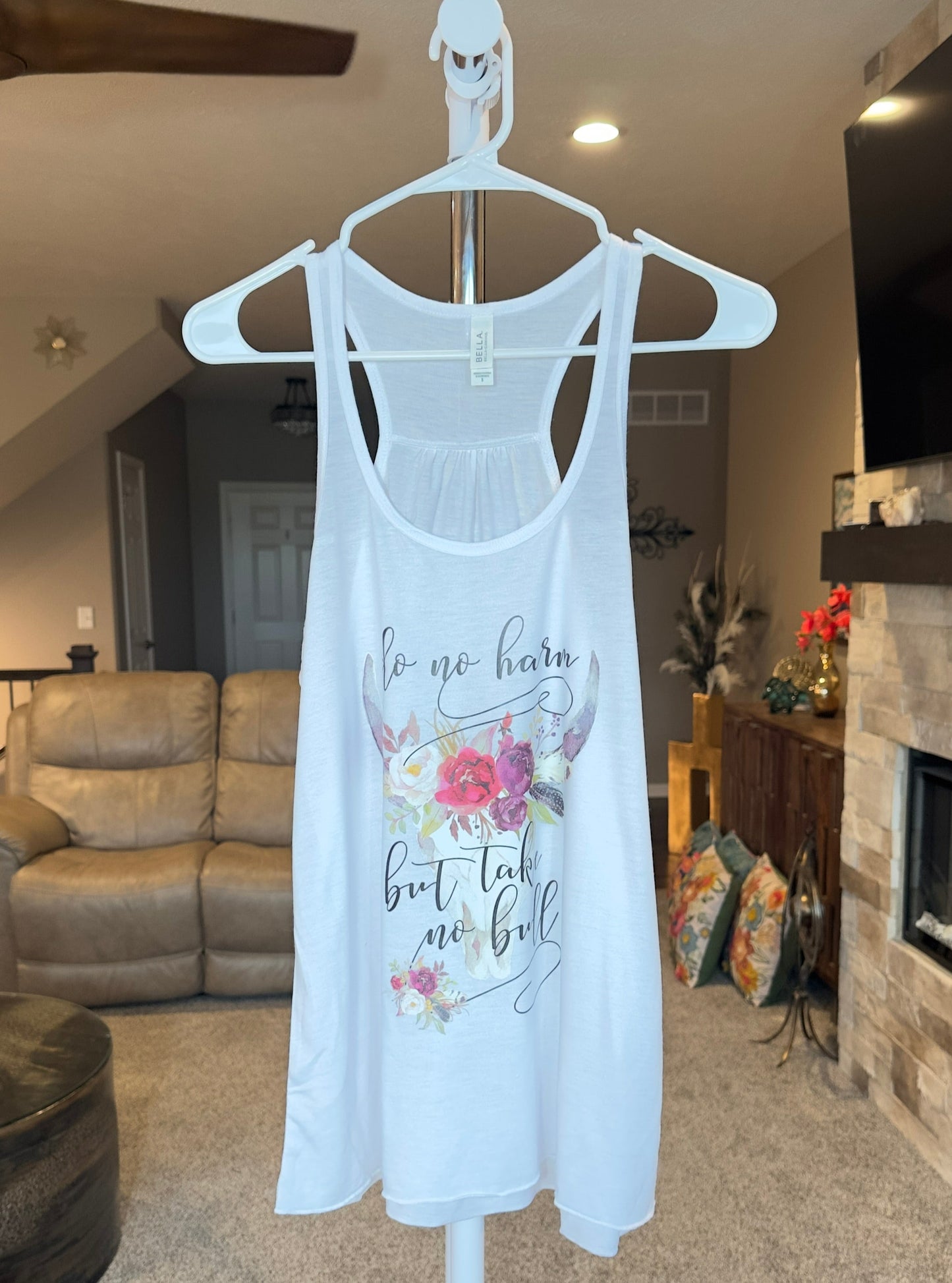 Small | Do No Harm But Take No Bull | White | Tee & Tank Sale