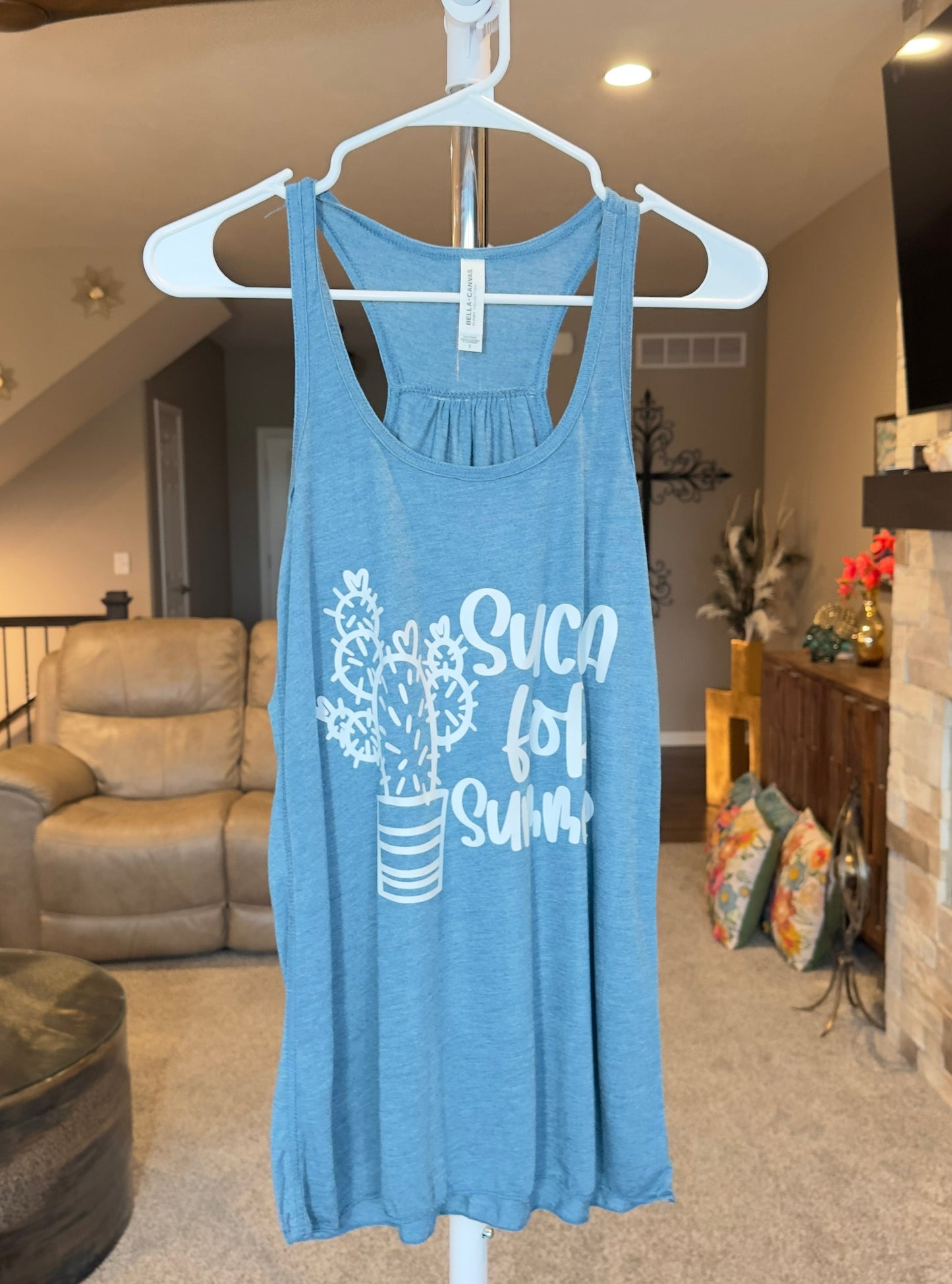 Small | Succa for Summer | Denim Slub | Tee & Tank Sale