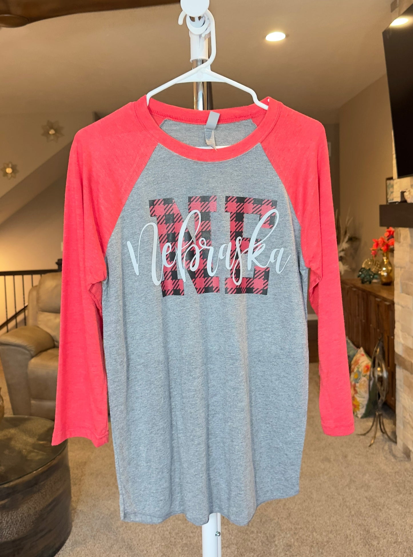 Small | Nebraska | Red and Gray Heather | Tee & Tank Sale