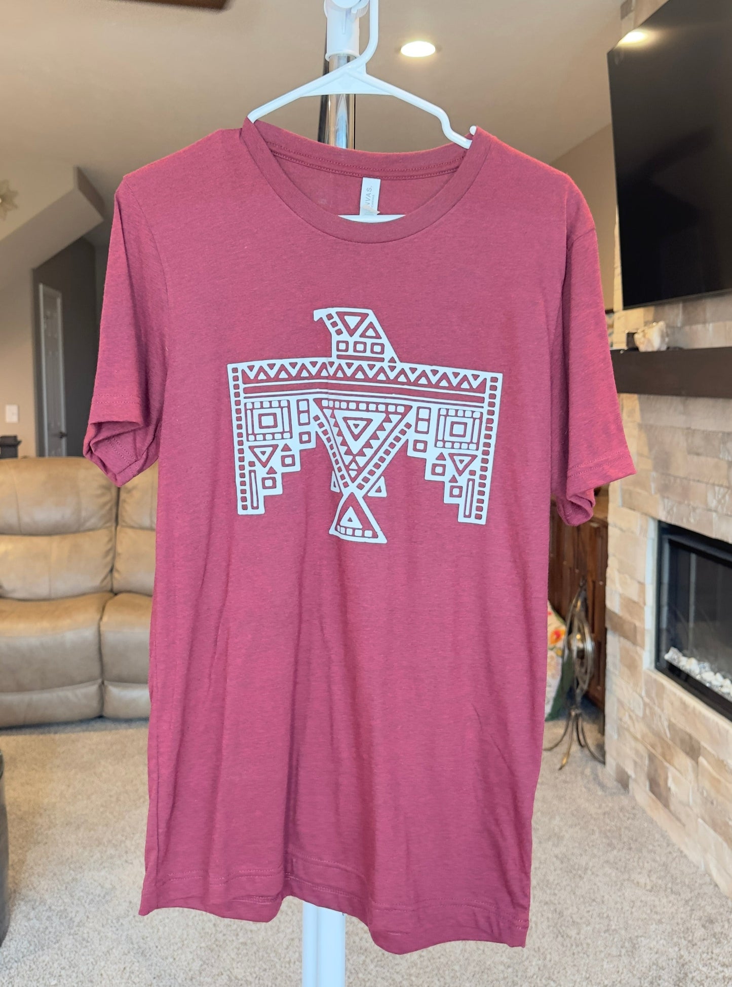 Medium | Aztec Eagle | Heather Cardinal | Tee & Tank Sale