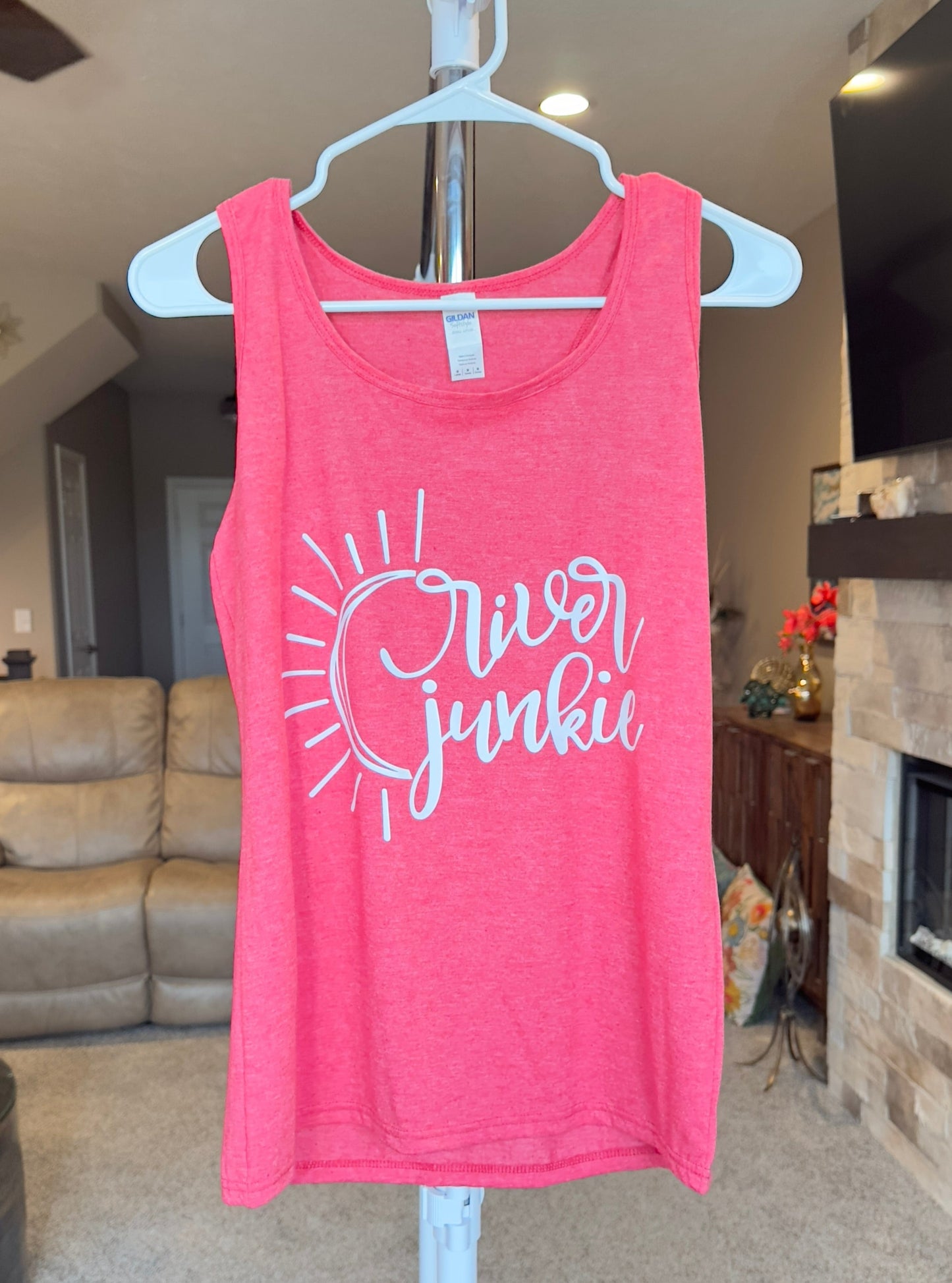 Medium | River Junkie | Red Heather | Tee & Tank Sale