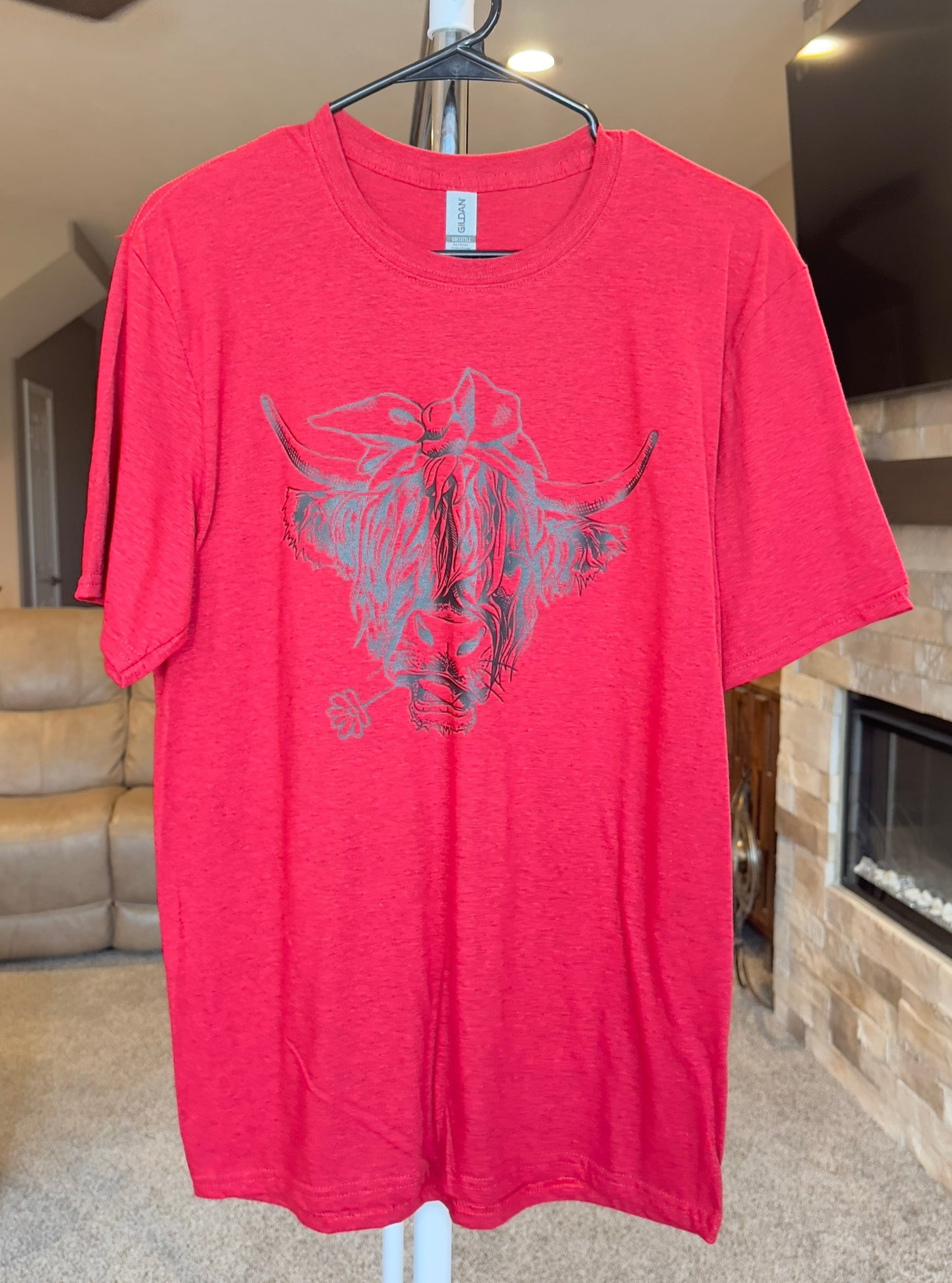 Medium | Highland Cow | Antique Cherry | Tee & Tank Sale