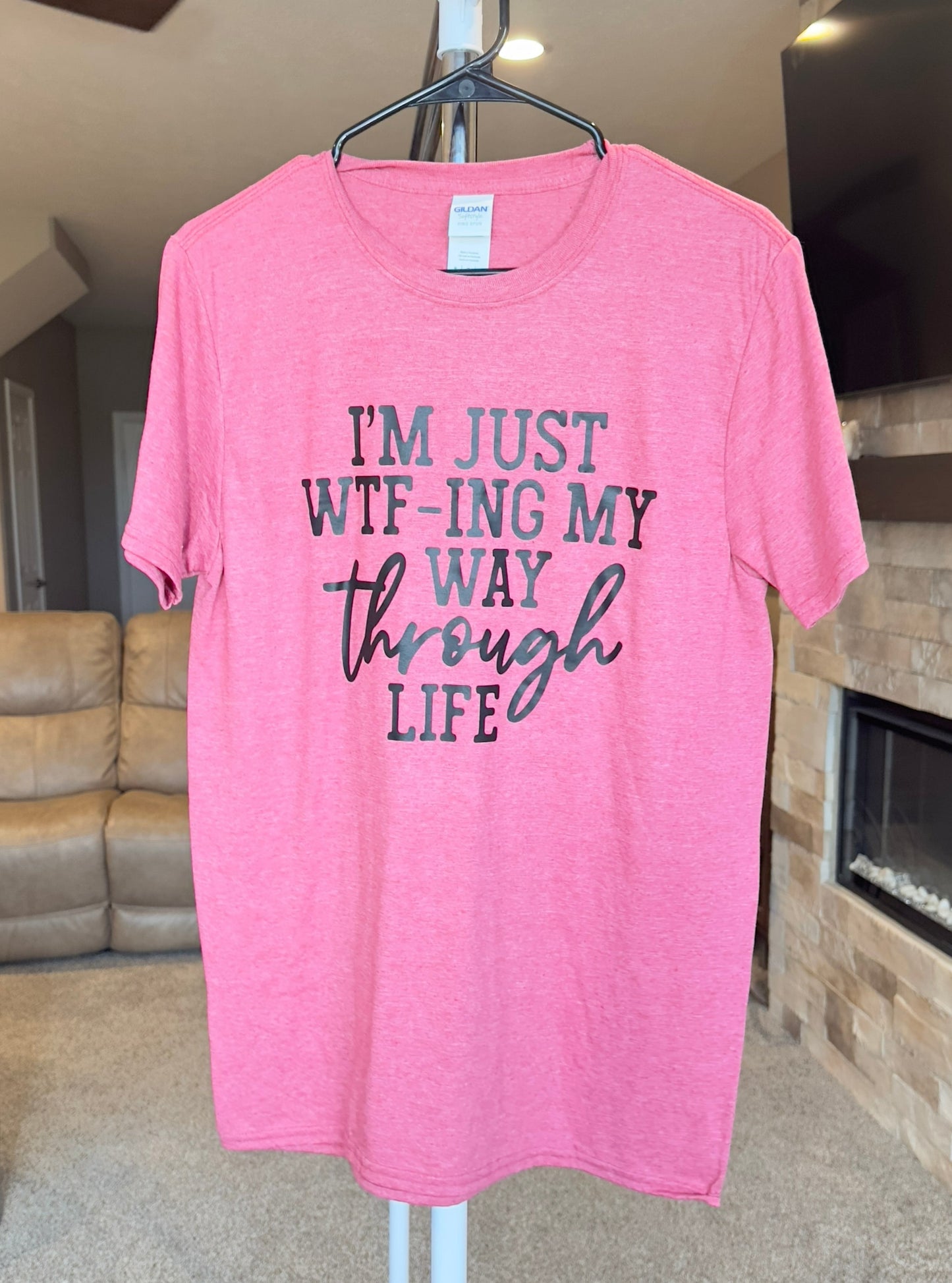 Medium | I'm Just WTFing My Way Through Life | Heather Red | Tee & Tank Sale