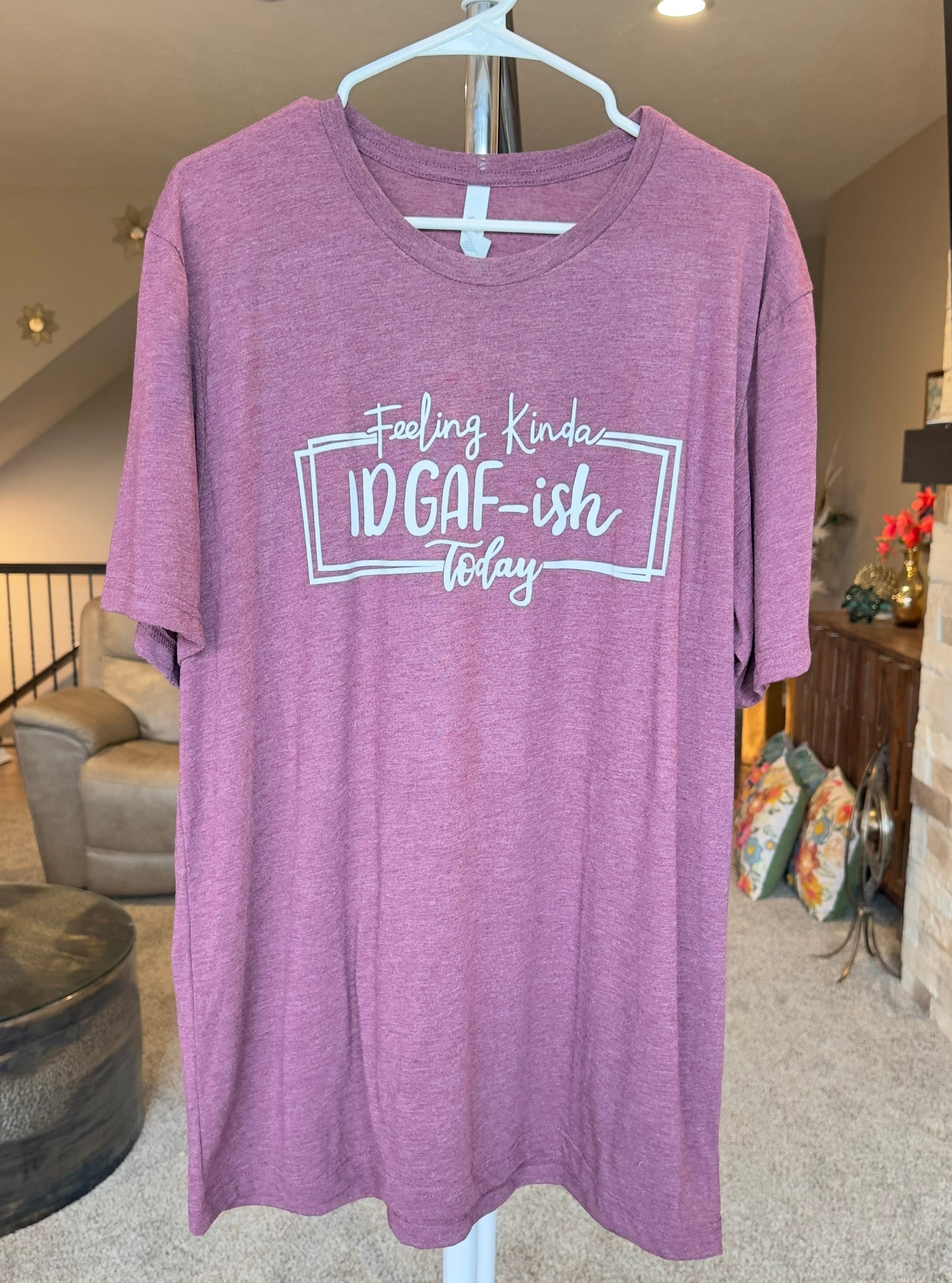 X-Large | Feeling IDGAF-ish Today | Heather Maroon | Tee & Tank Sale