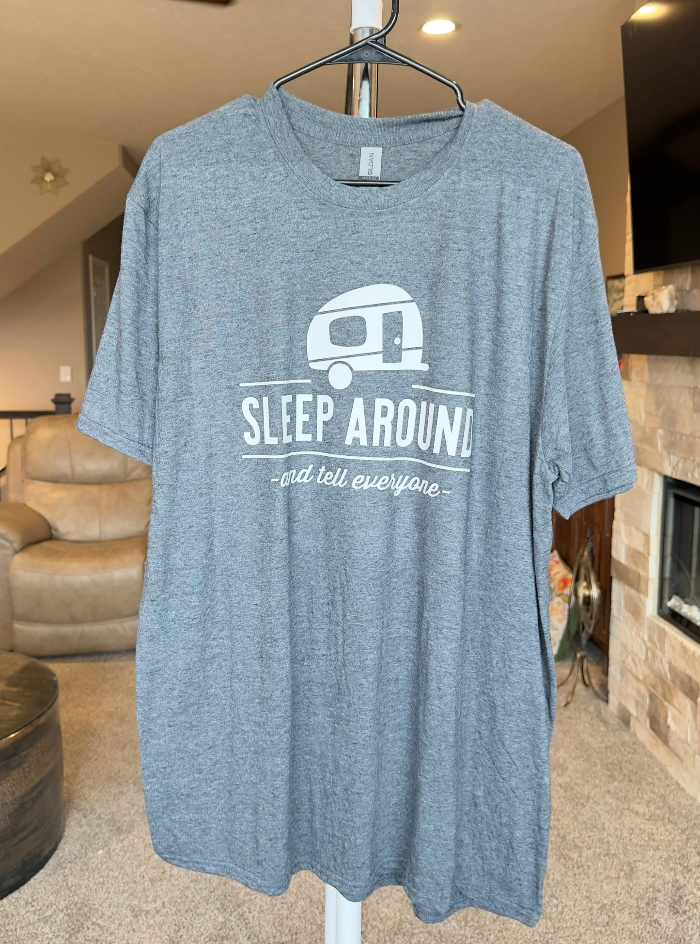 X-Large | Sleep Around and Tell Everyone | Dark Heather | Tee & Tank Sale