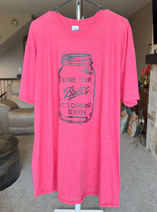 XX-Large | Grab Your Balls It's Canning Season | Heather Red | Tee & Tank Sale