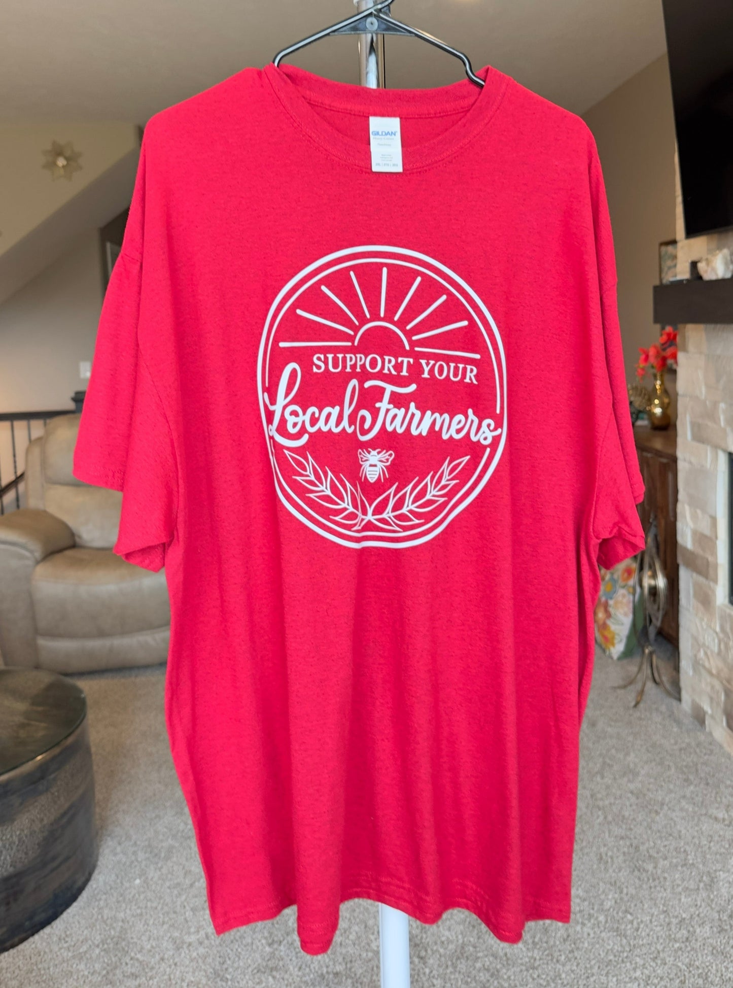 XX-Large | Support Your Local Farmer | Red | Tee & Tank Sale