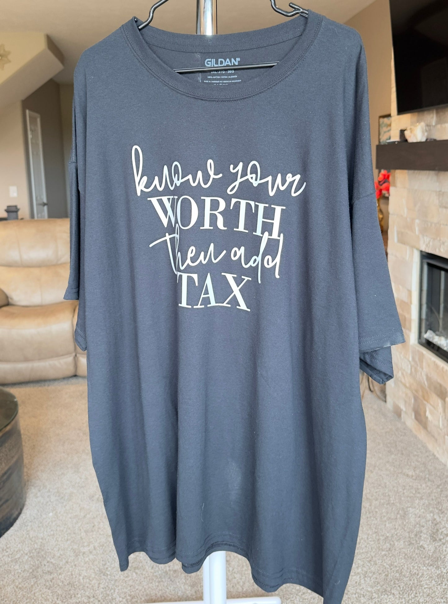 3X | Know Your Worth Then Add Tax | Black | Tee & Tank Sale