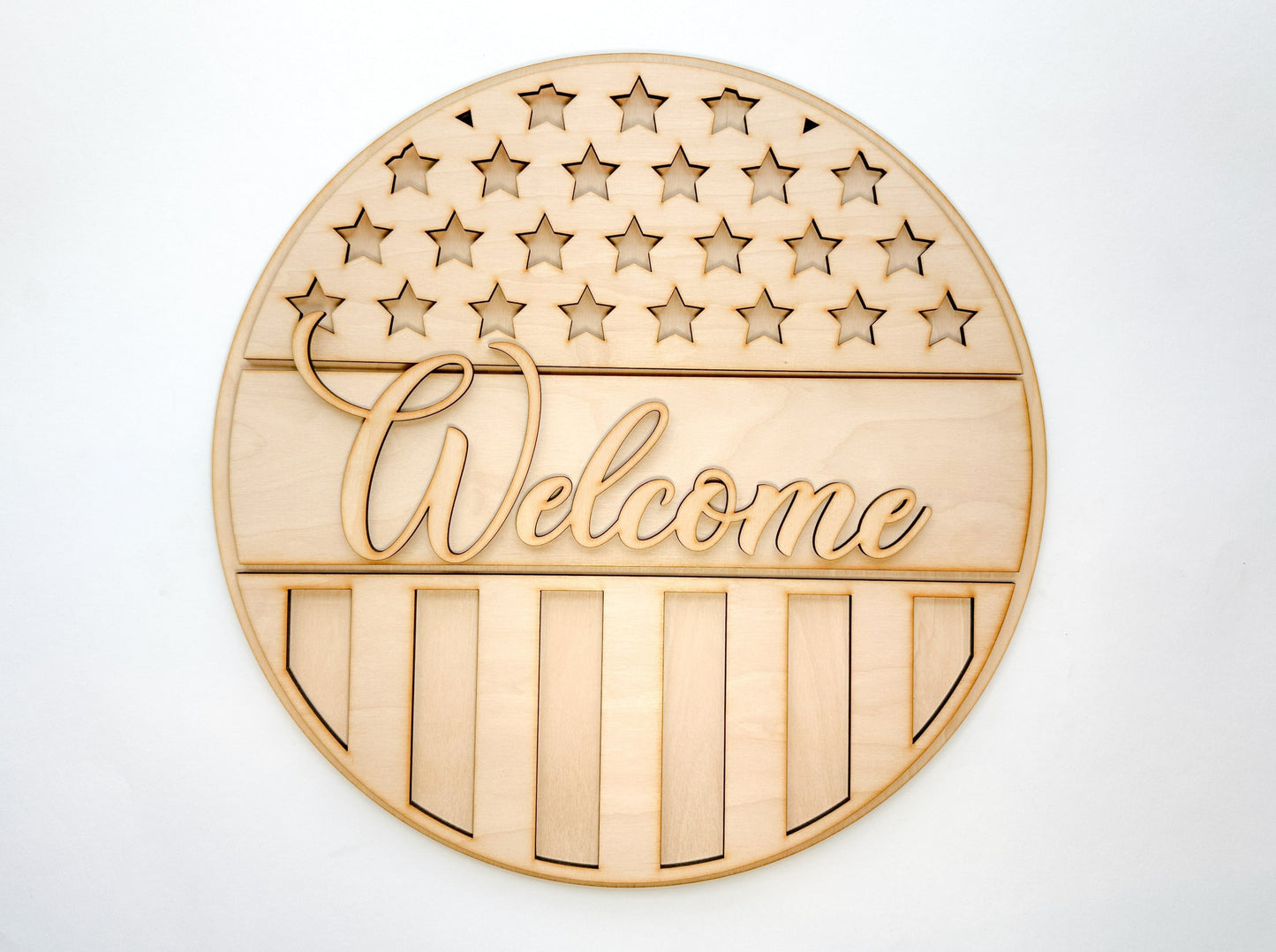 Welcome Stars and Stripes Door Hanger DIY Kit | Unfinished | Paint Your Own