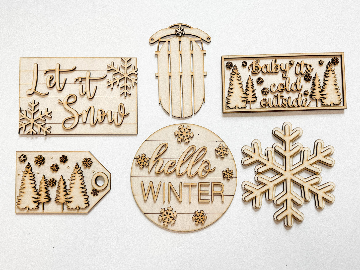 Hello Winter | Tiered Tray Stand | Decorate Your Own