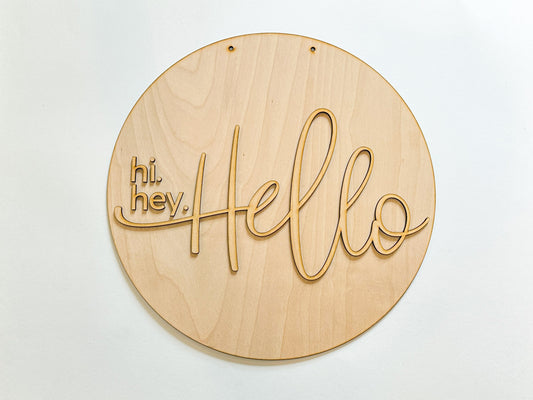 Hi Hey Hello Door Hanger DIY Kit | Unfinished | Paint Your Own