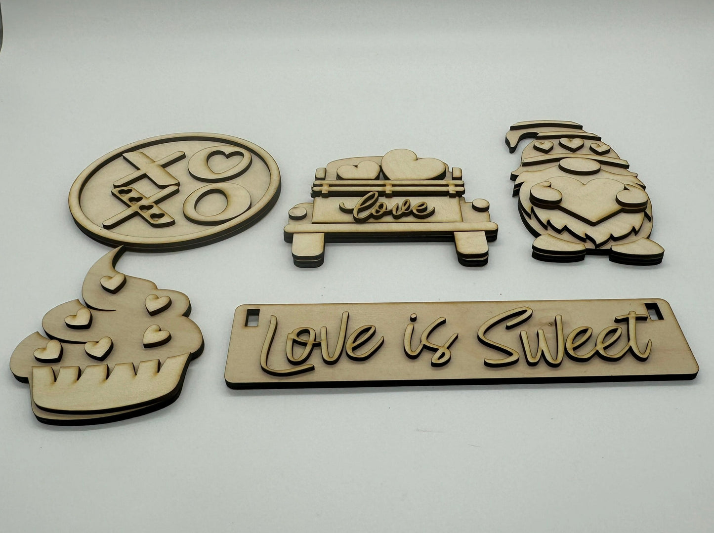 Valentine's | Love is Sweet | Shelf Sitter Insert DIY Kit | Unfinished | Paint Your Own