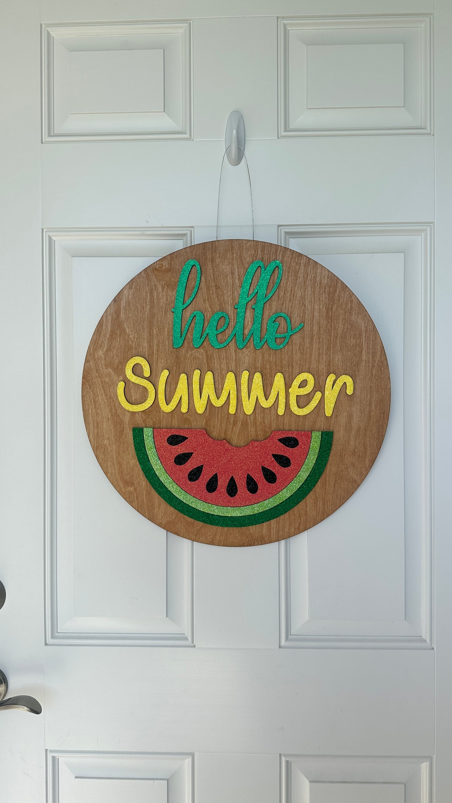 Glitter Hello Summer Door Hanger | Watermelon