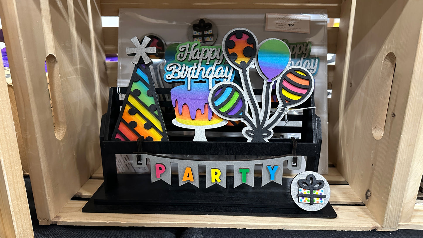 Birthday | Made to Order | Shelf Sitter Insert | Interchangeable Add On