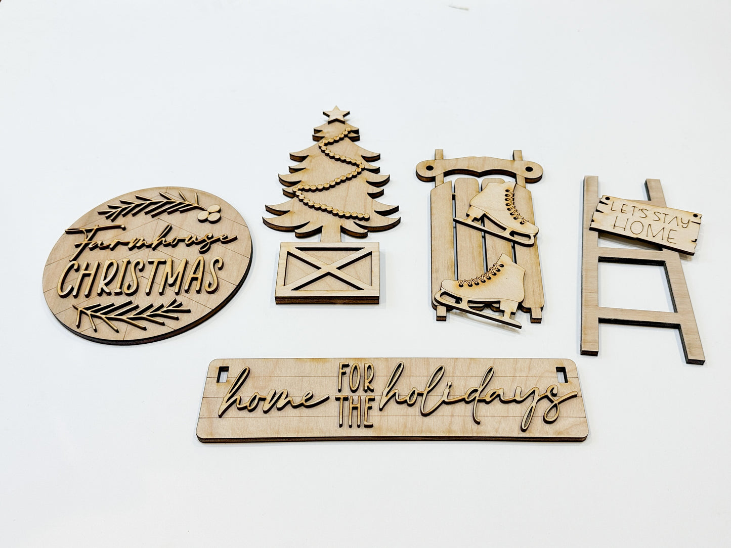 Christmas | Home For The Holidays | Shelf Sitter DIY Kit | Unfinished Paint Your Own