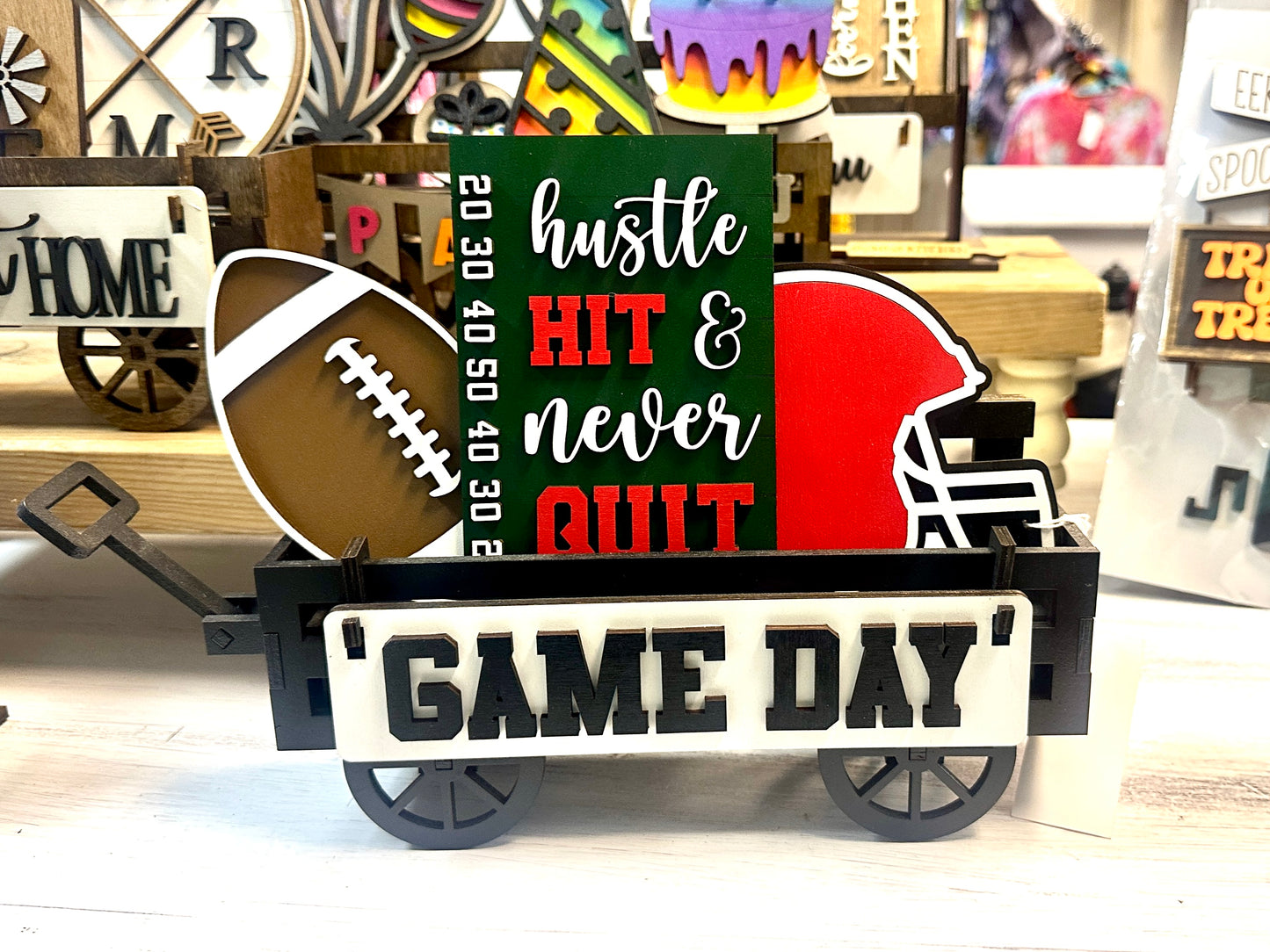 Updated 2024 Football | Game Day Shelf Sitter Insert | Interchangeable Add On