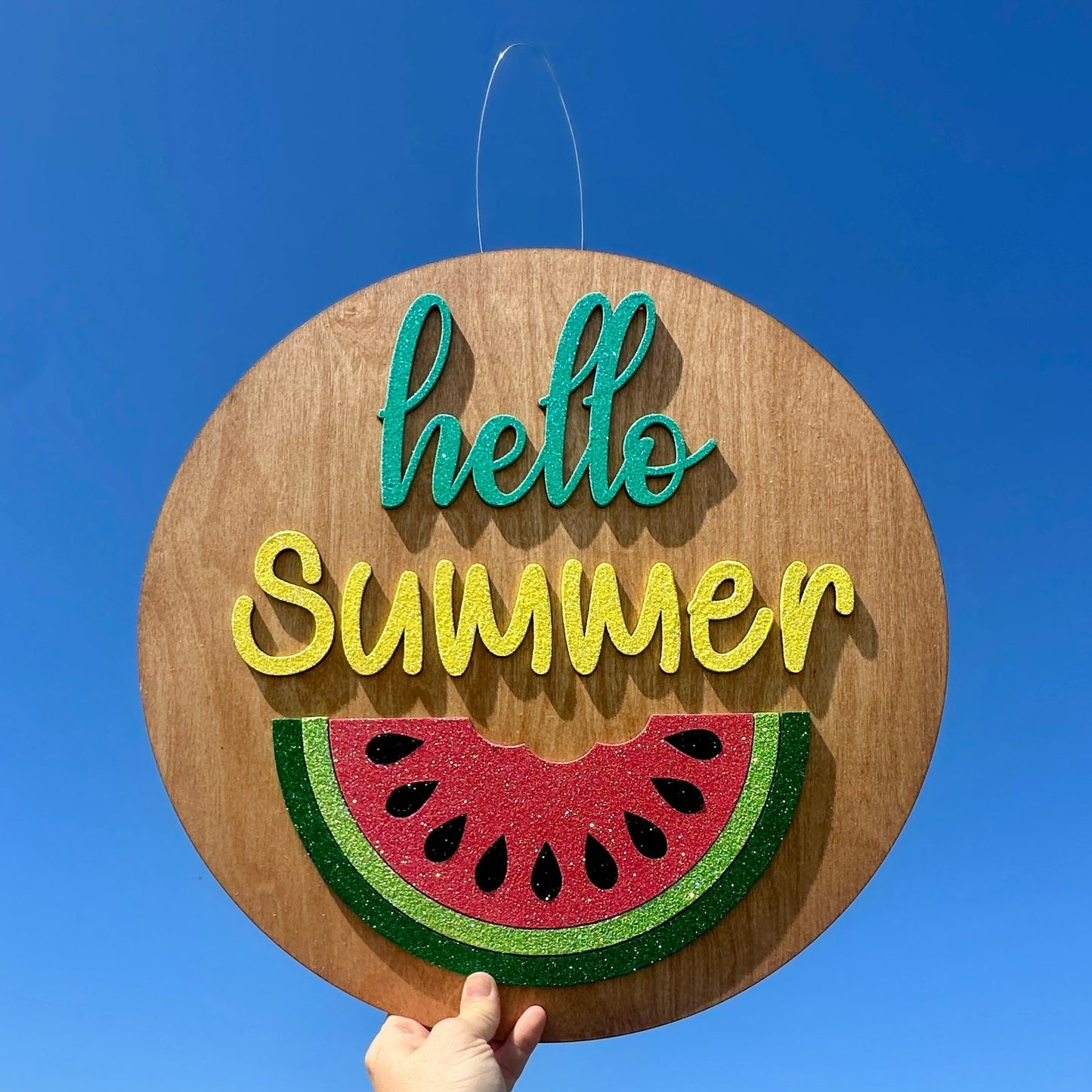 Glitter Hello Summer Door Hanger | Watermelon