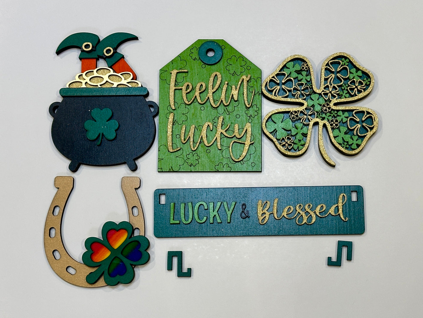 St. Patrick’s Day | Lucky & Blessed | Shelf Sitter Insert | Interchangeable Add On