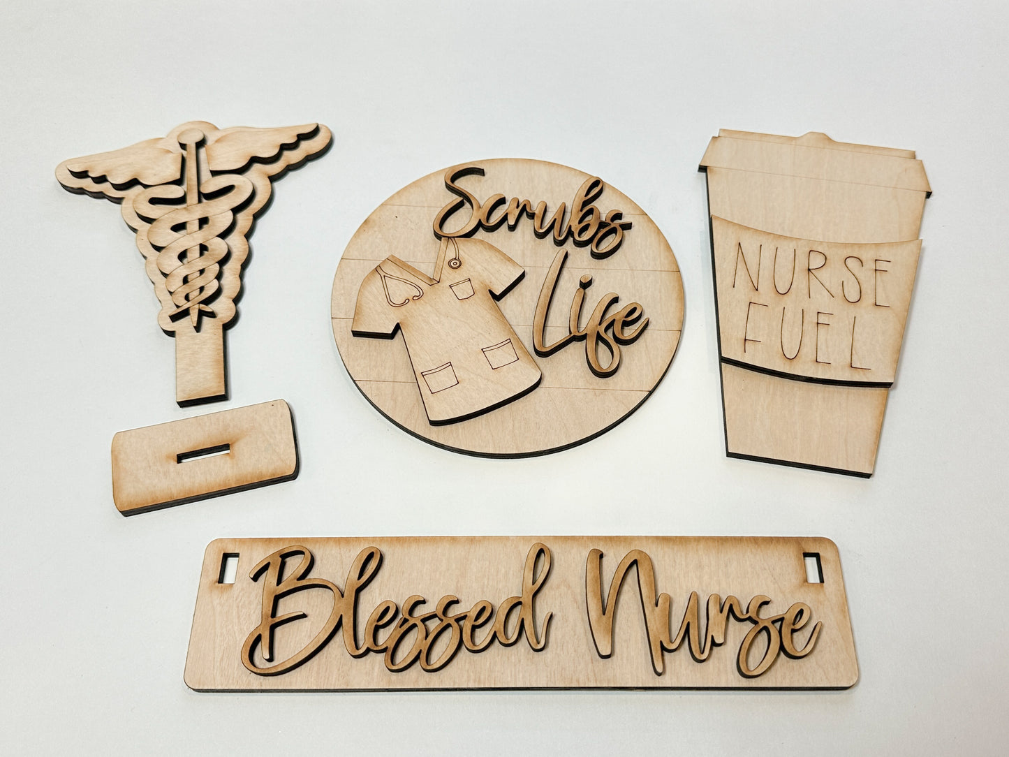 Nurse Shelf Sitter DIY Kit | Unfinished | Paint Your Own