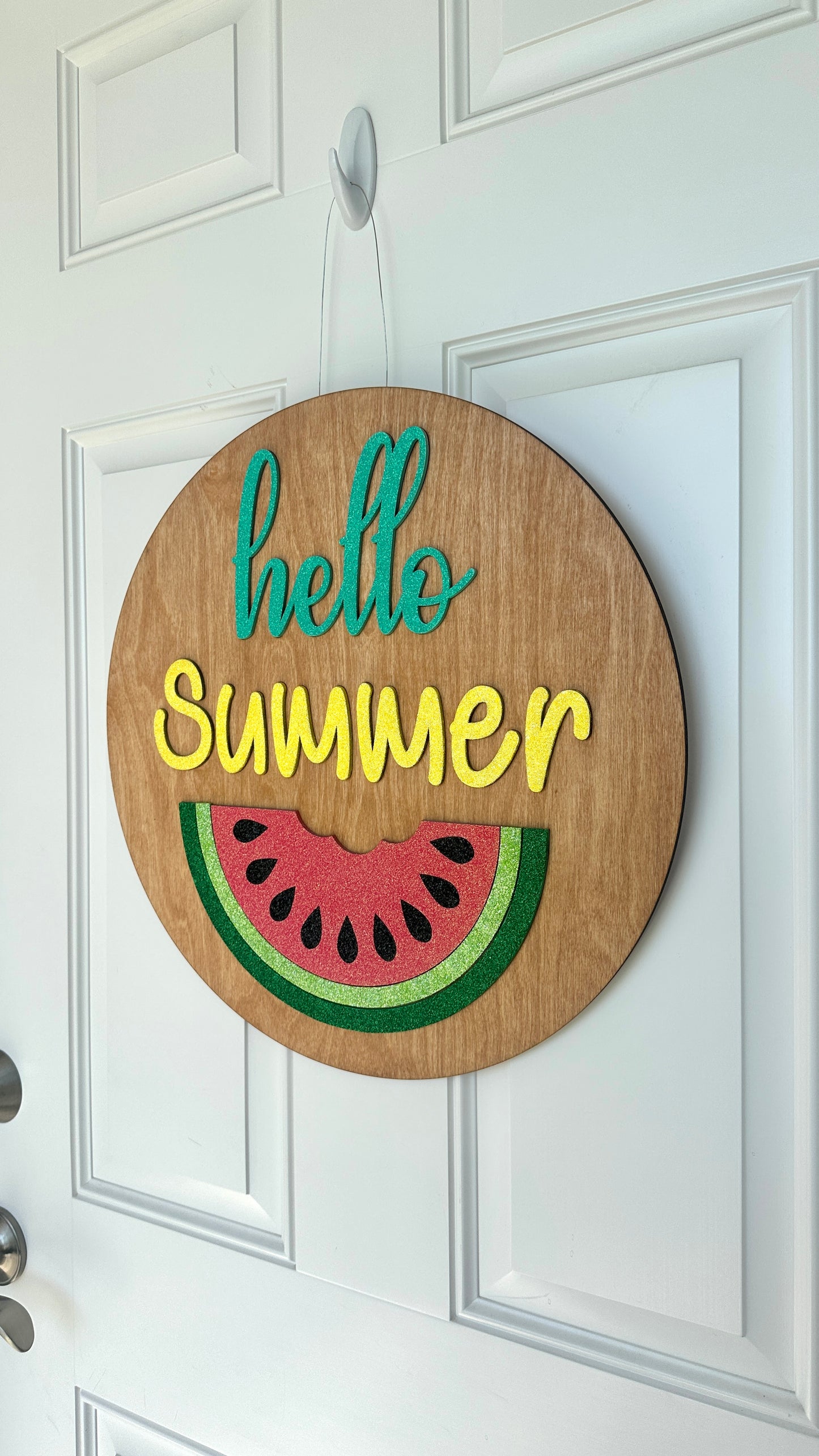 Glitter Hello Summer Door Hanger | Watermelon