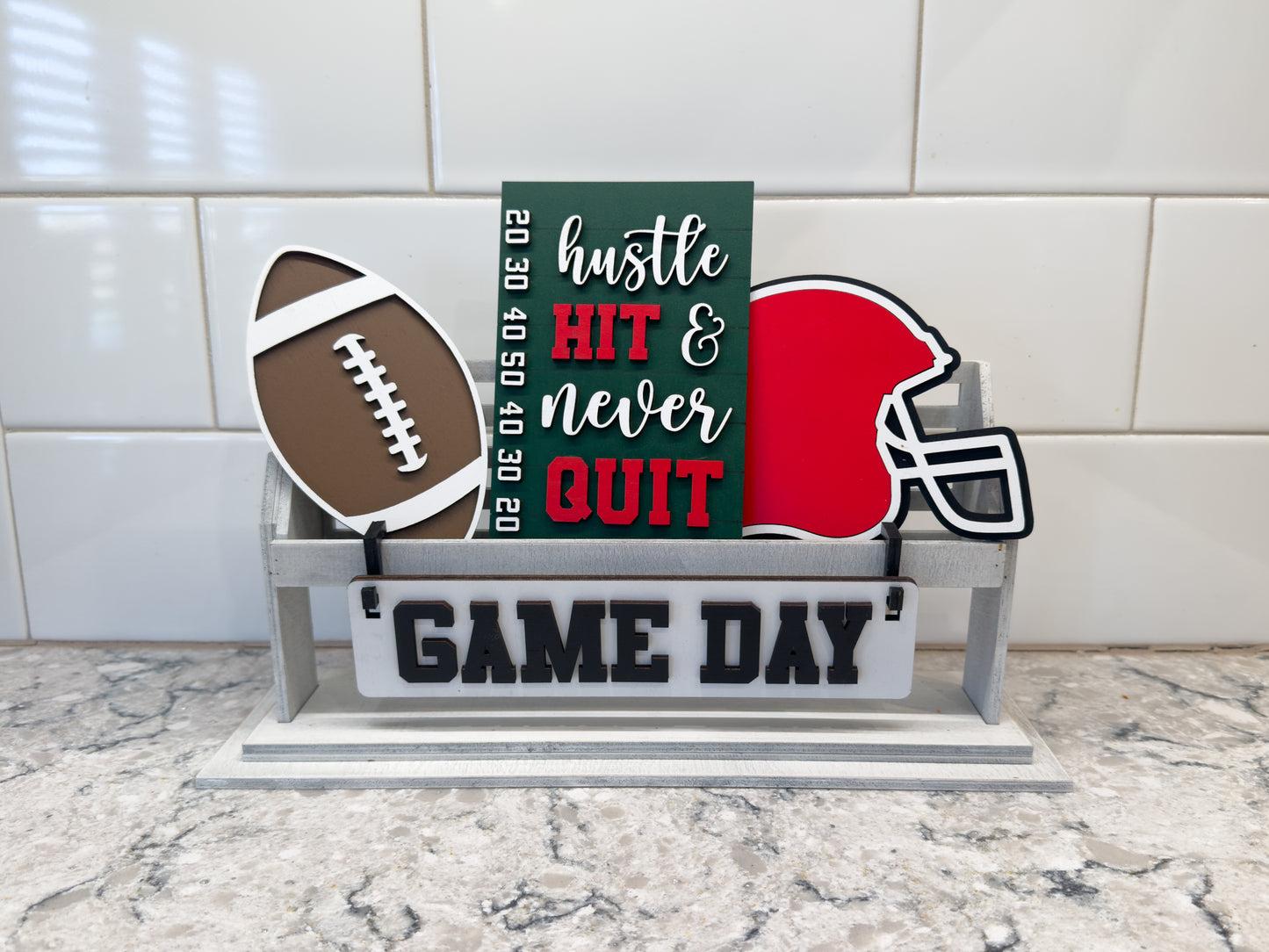 Updated 2024 Football | Game Day Shelf Sitter Insert | Interchangeable Add On