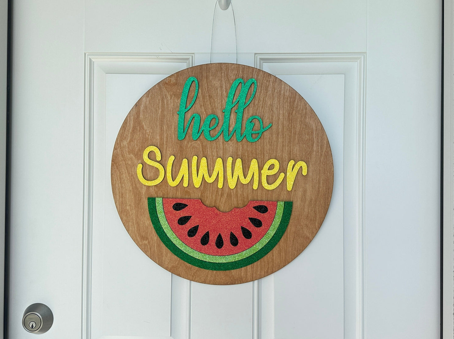 Glitter Hello Summer Door Hanger | Watermelon