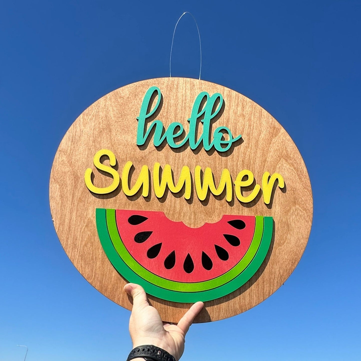 Hello Summer Door Hanger | Watermelon | Painted