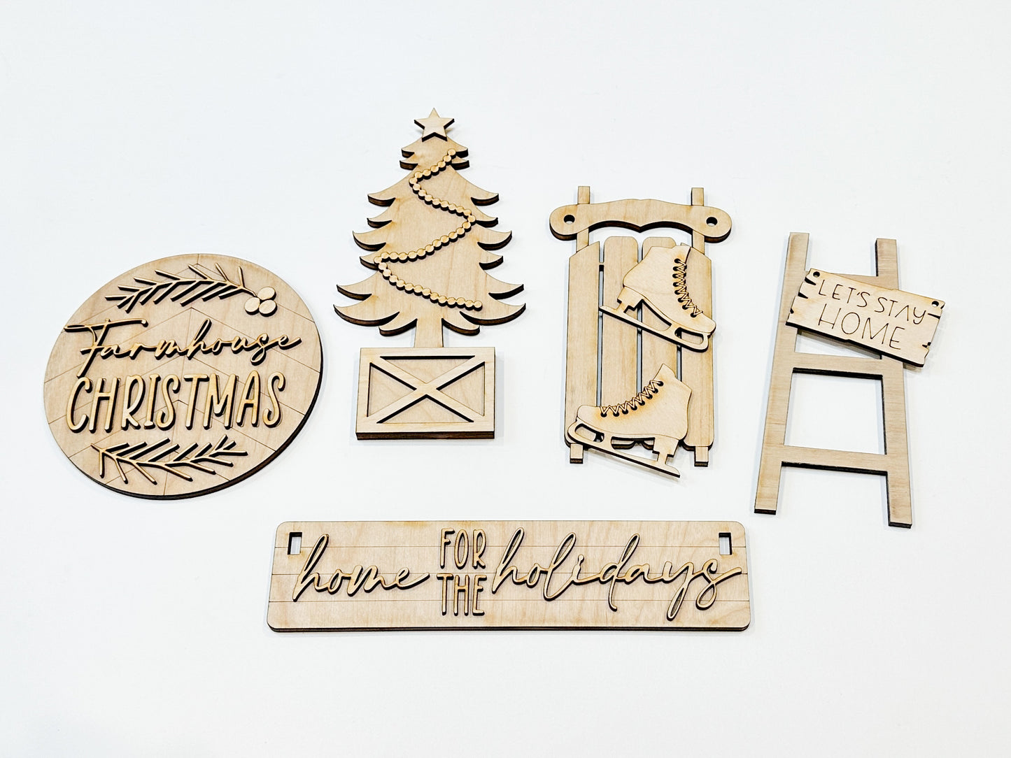 Christmas | Home For The Holidays | Shelf Sitter DIY Kit | Unfinished Paint Your Own