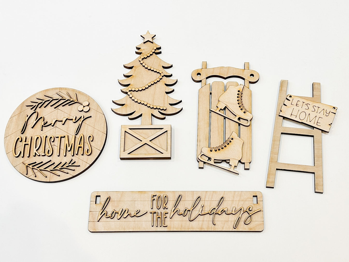 Christmas | Home For The Holidays | Shelf Sitter DIY Kit | Unfinished Paint Your Own