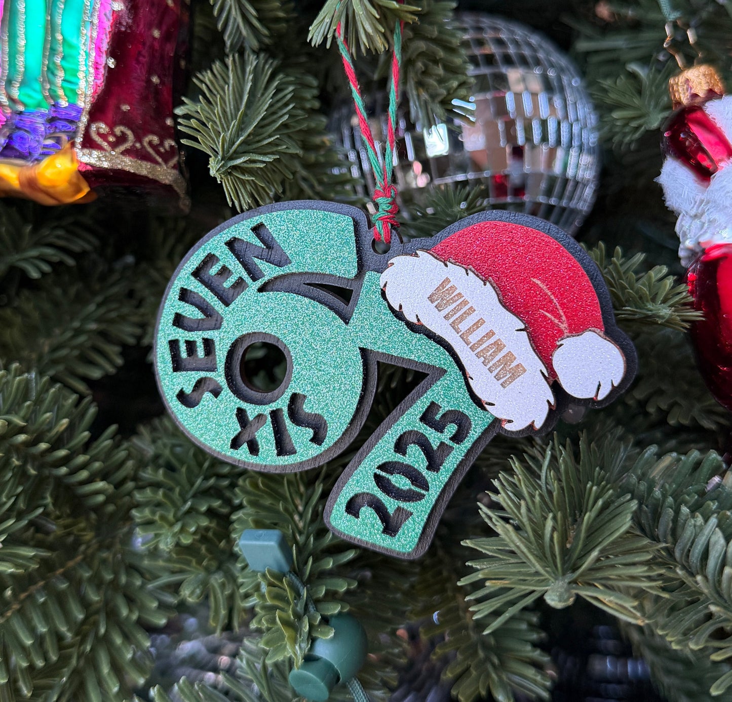 67 Personalized Ornament | Funny Christmas Ornament | 2025 Wood Ornament