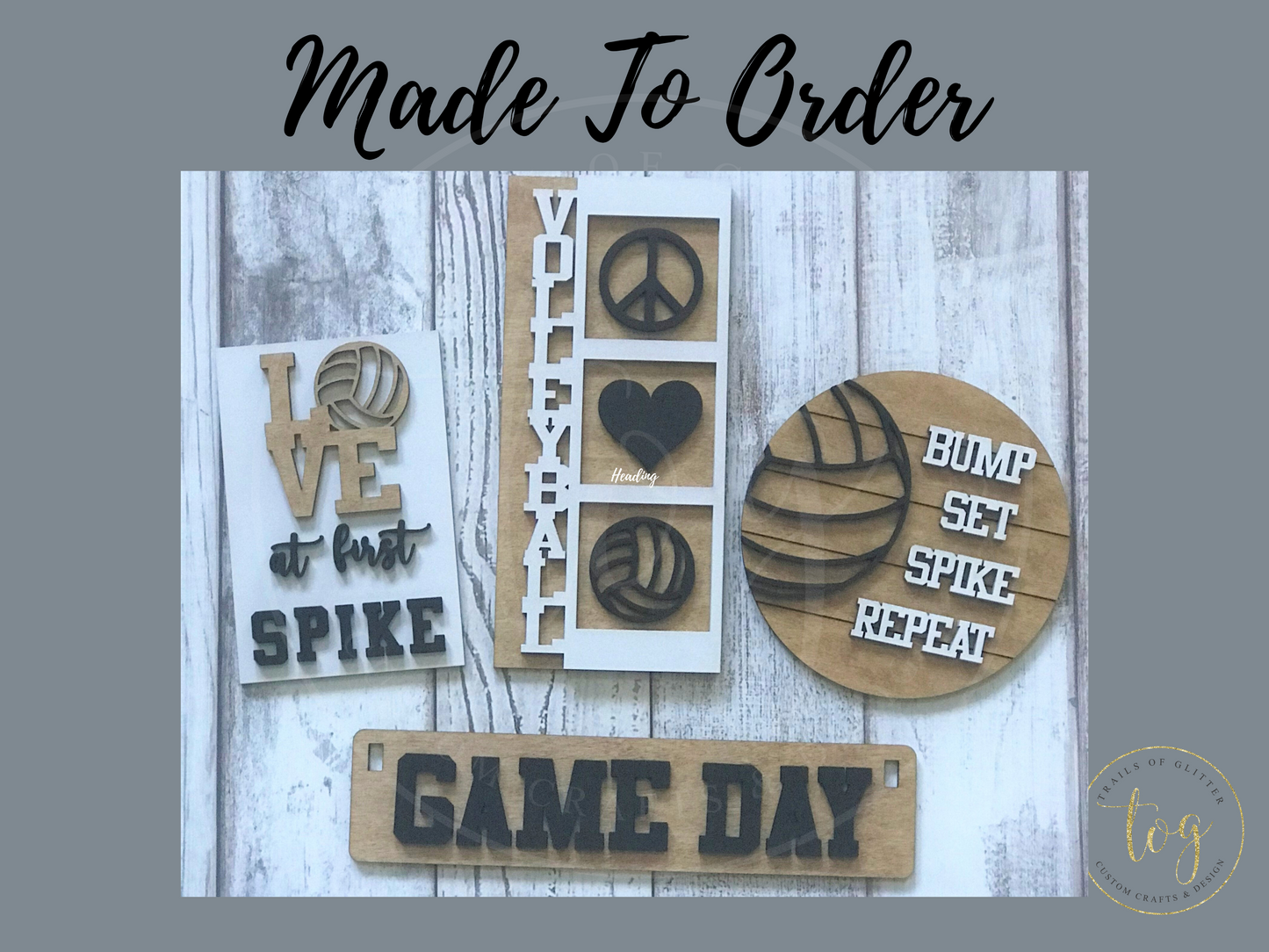 PRE ORDER Volleyball | Game Day Shelf Sitter Insert | Interchangeable Add On | Made to Order