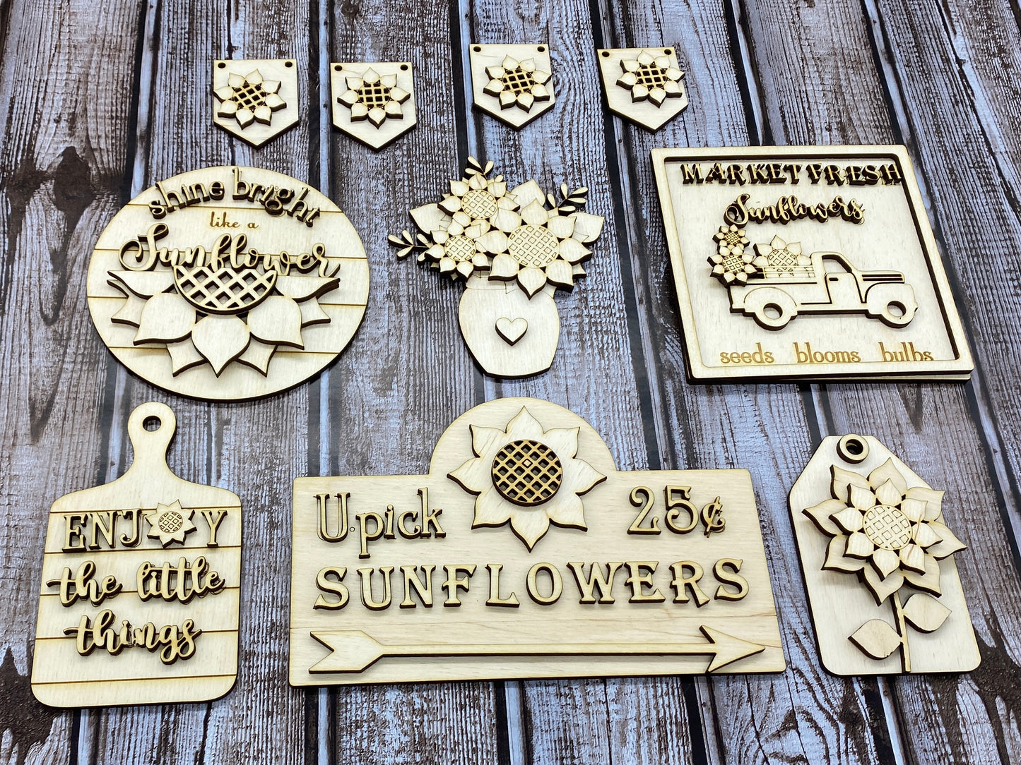 Sunflower Tiered Tray DIY Kit | Unfinished Paint Your Own