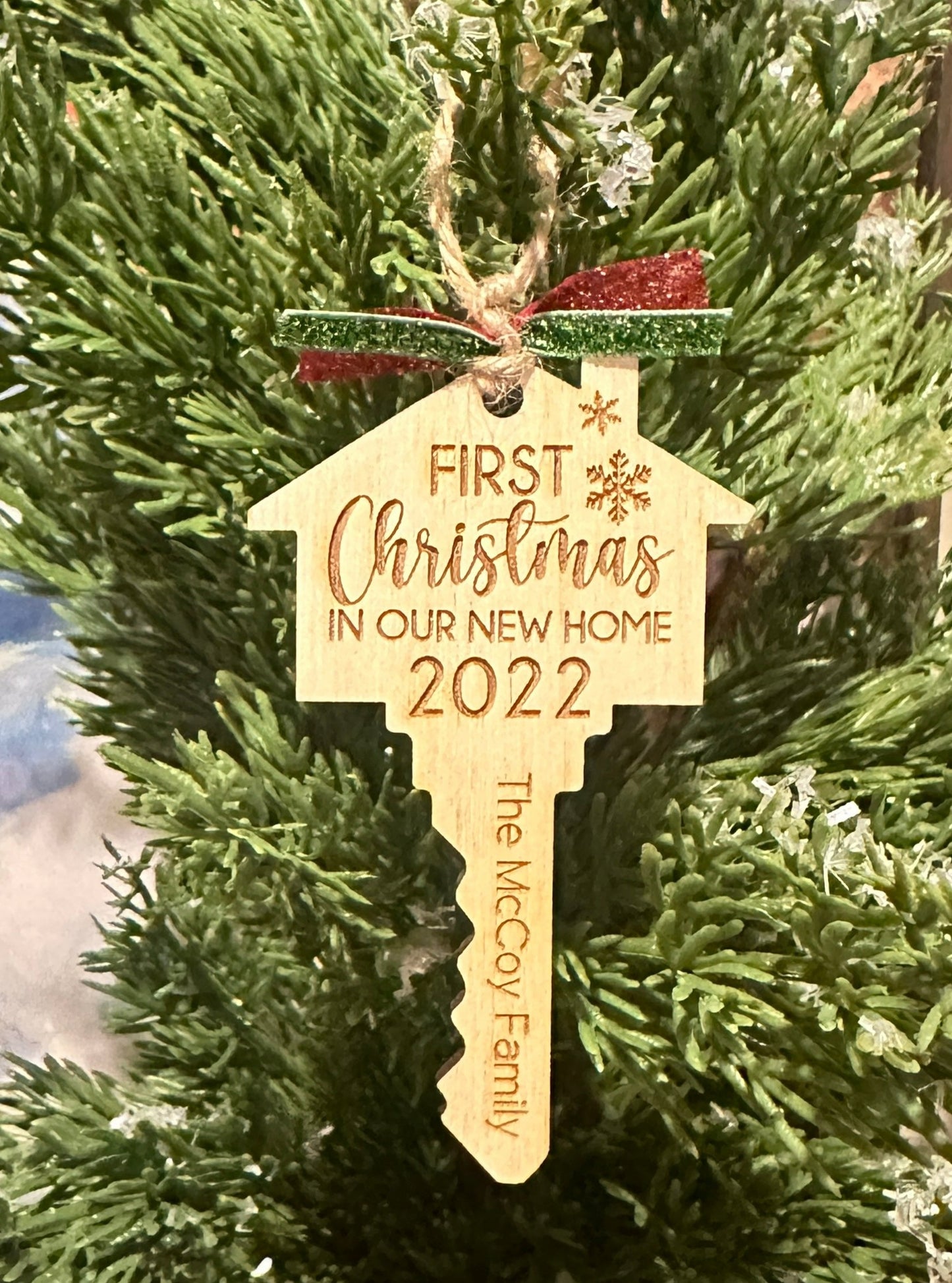 New Home Personalized Ornaments | First Christmas in New Home Ornament | Wooden Christmas Ornament | Farmhouse Christmas Ornament