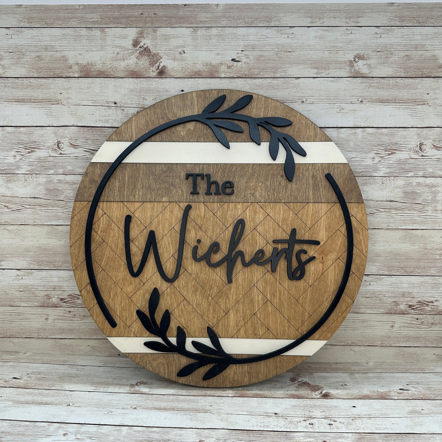 Herringbone Door Hanger | Modern Door Sign | Welcome Sign | Farmhouse Chic | Personalized Door Decor