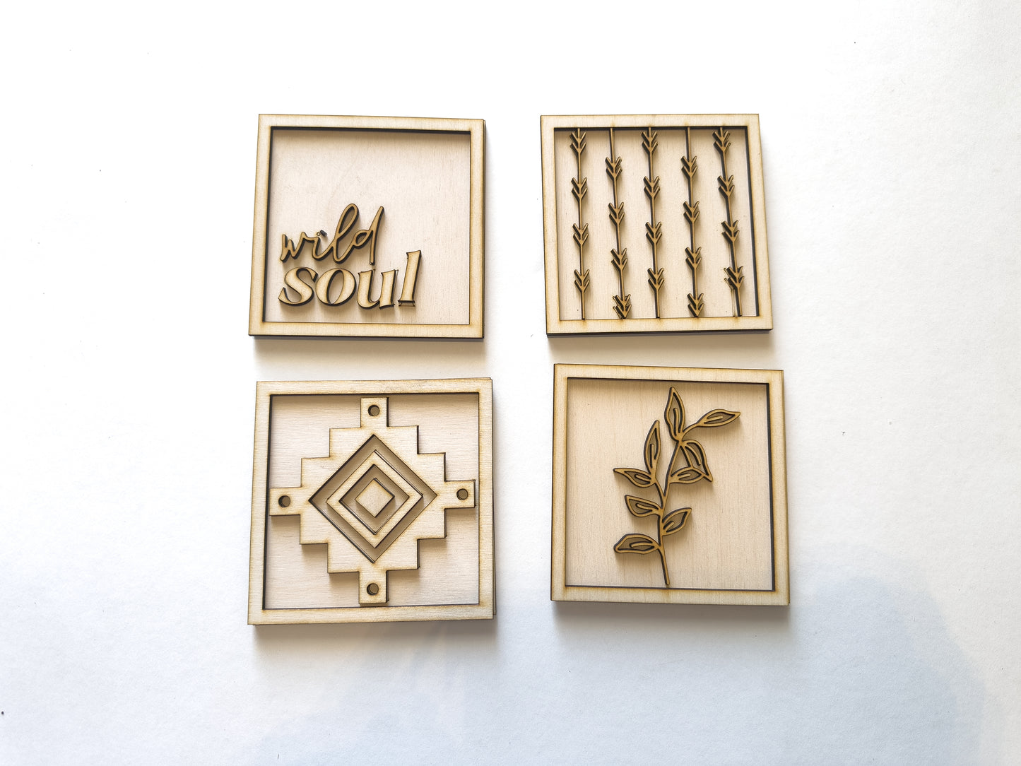 Boho Frames Tiered Tray DIY Kit | Unfinished Paint Your Own