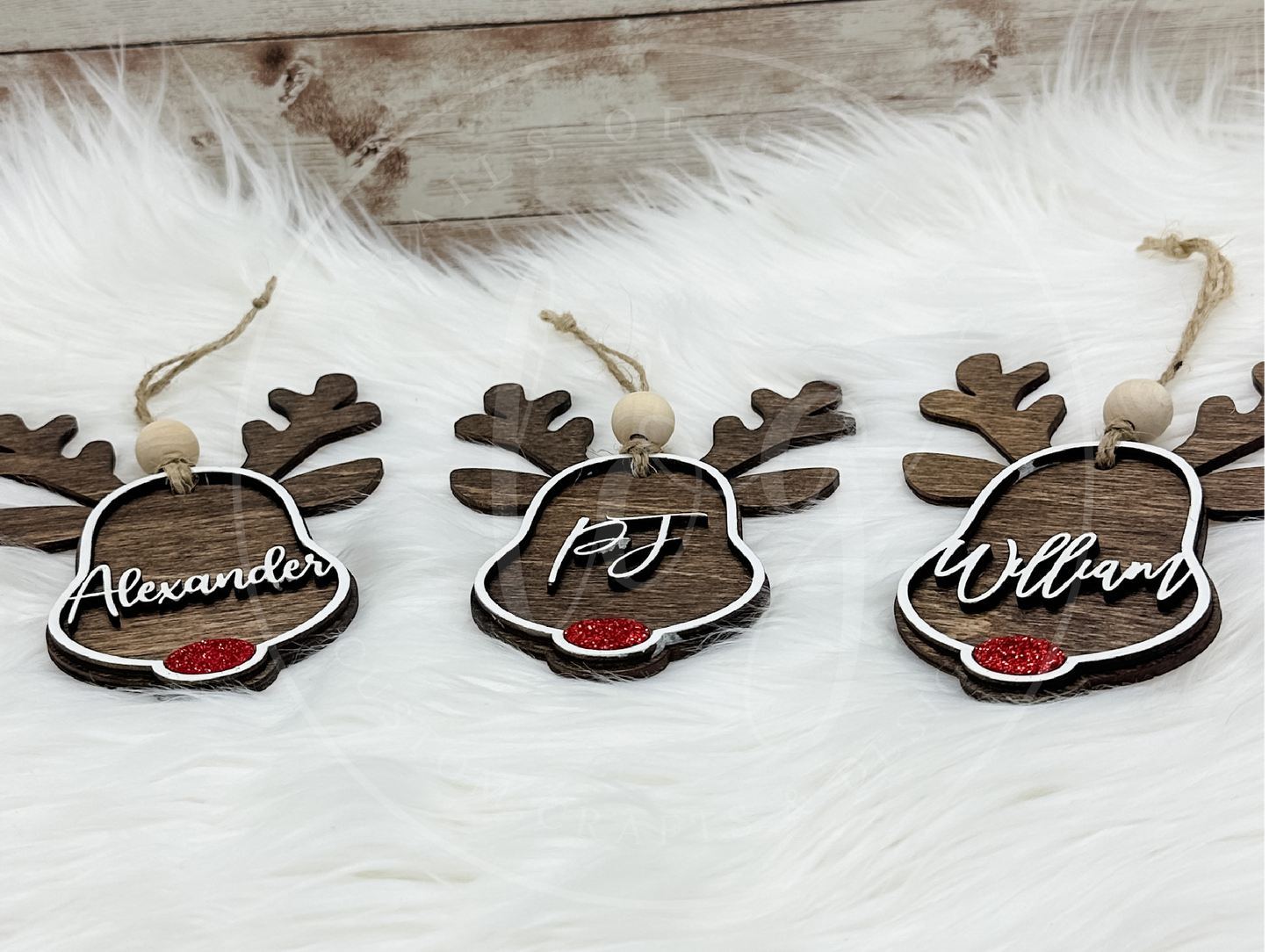 Personlized Reindeer Ornament DIY Kit | Unfinished | Paint Your Own