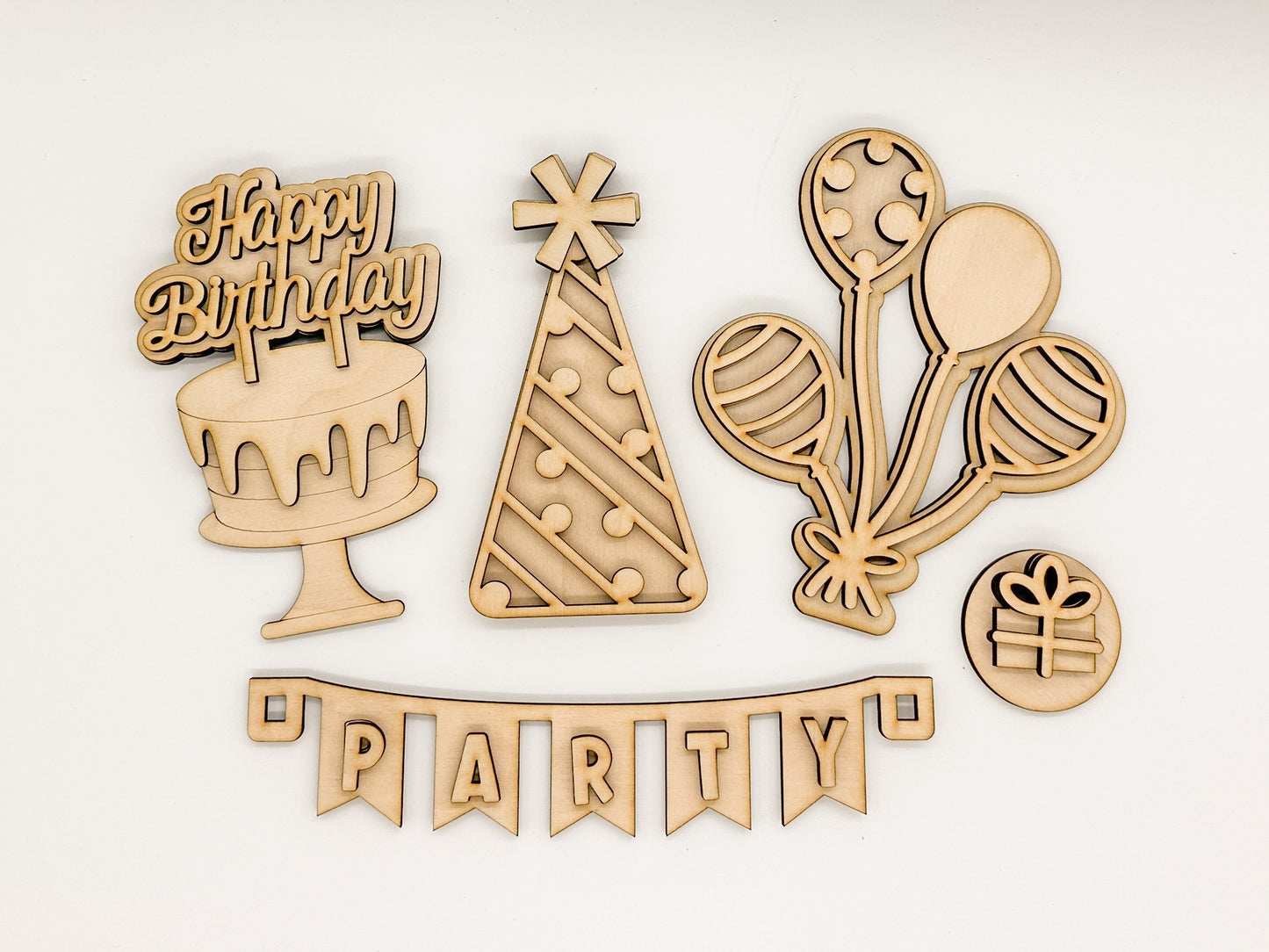 Happy Birthday Shelf Sitter DIY Kit | Unfinished Paint Your Own