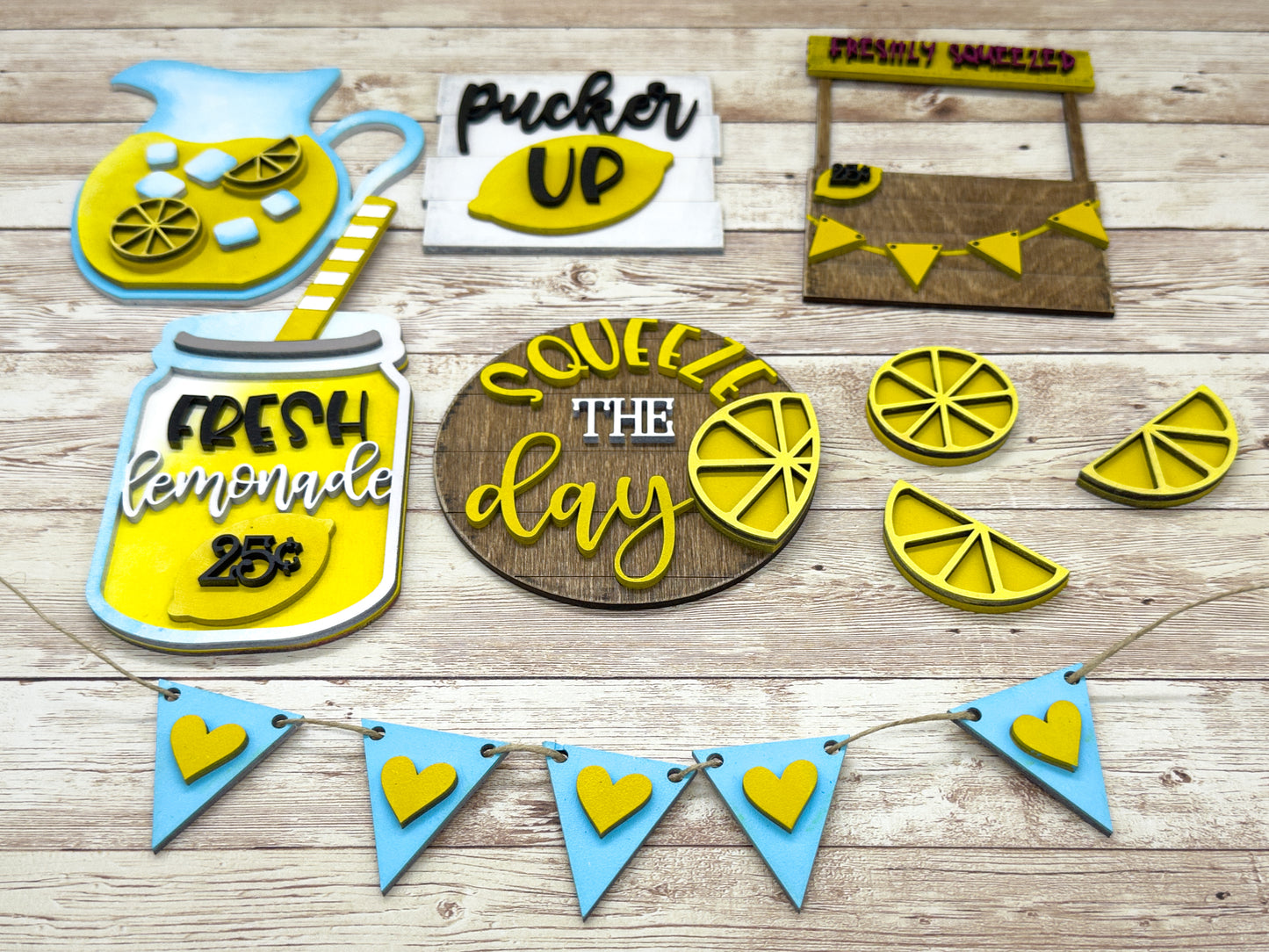 Lemonade Tiered Tray Decor Set