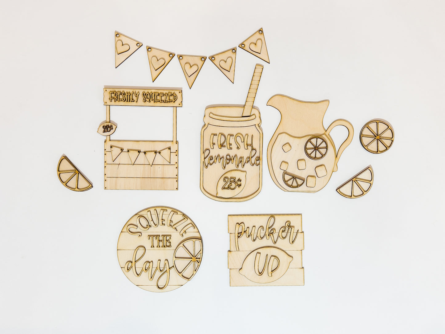 Fresh Lemonade Tiered Tray DIY Kit | Unfinished Paint Your Own