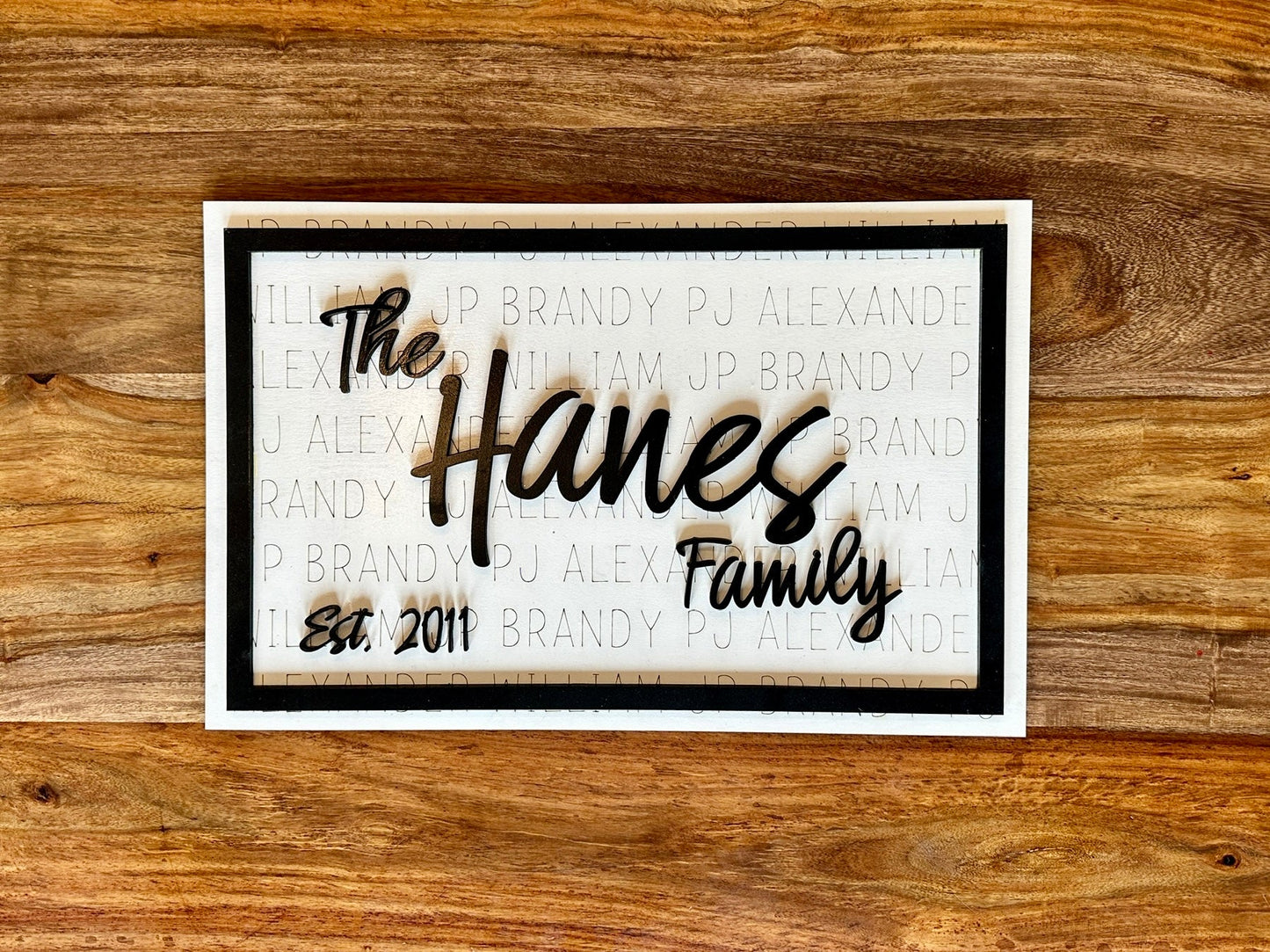 Background Names Family Sign DIY Kit | Personalized | Unfinished Wood | Farmhouse Chic | Wooden Sign | Paint Your Own
