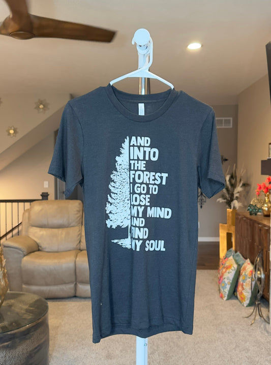 X-Small | Into the Forest I Must Go | Black Heather | Tee & Tank Sale