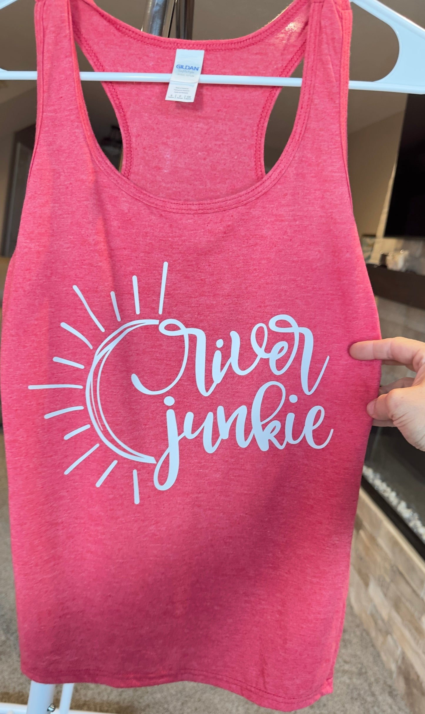 Small | River Junkie | Heather Red | Tee & Tank Sale