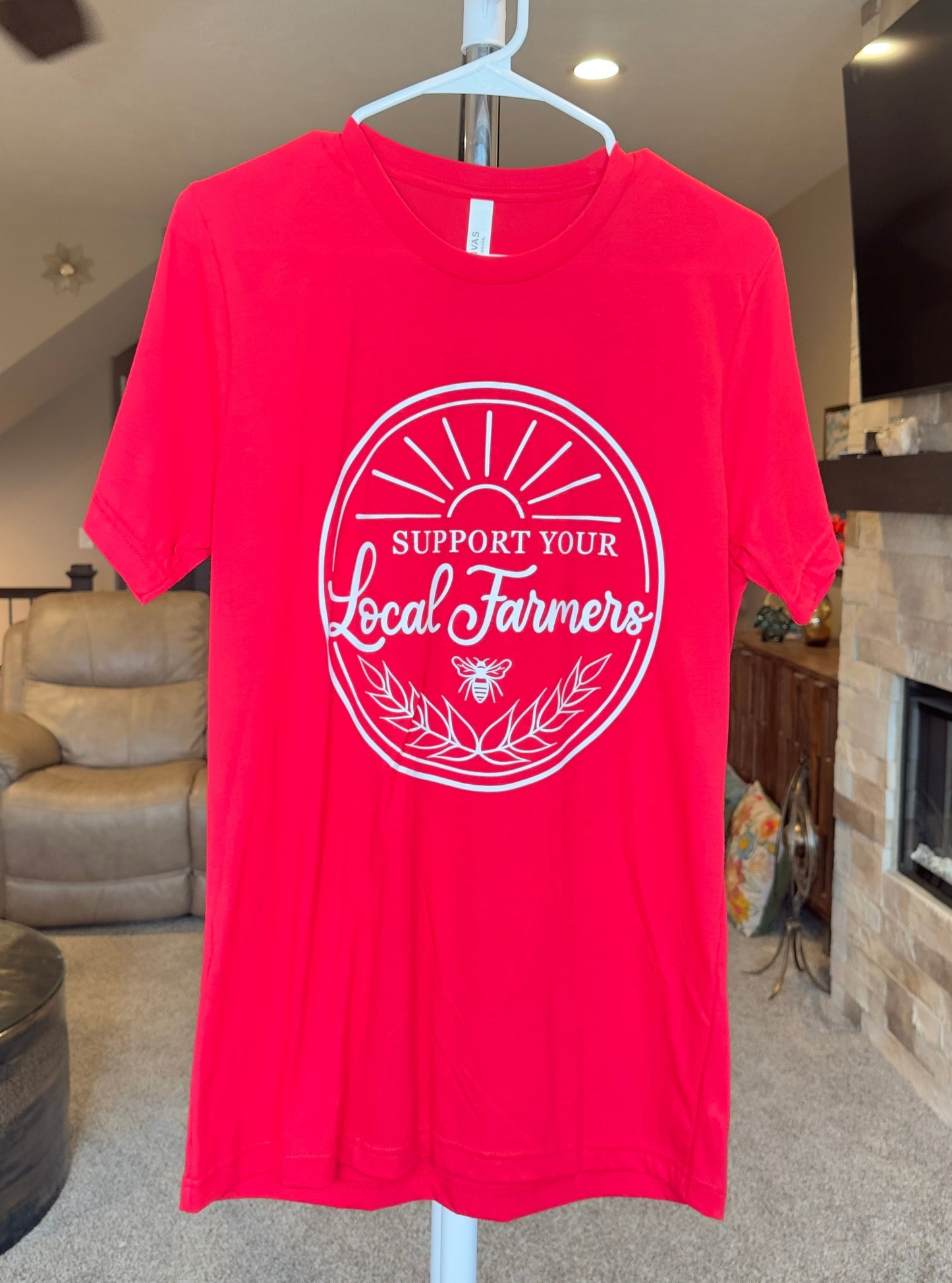 Medium | Support Your Local Farmer | Red | Tee & Tank Sale