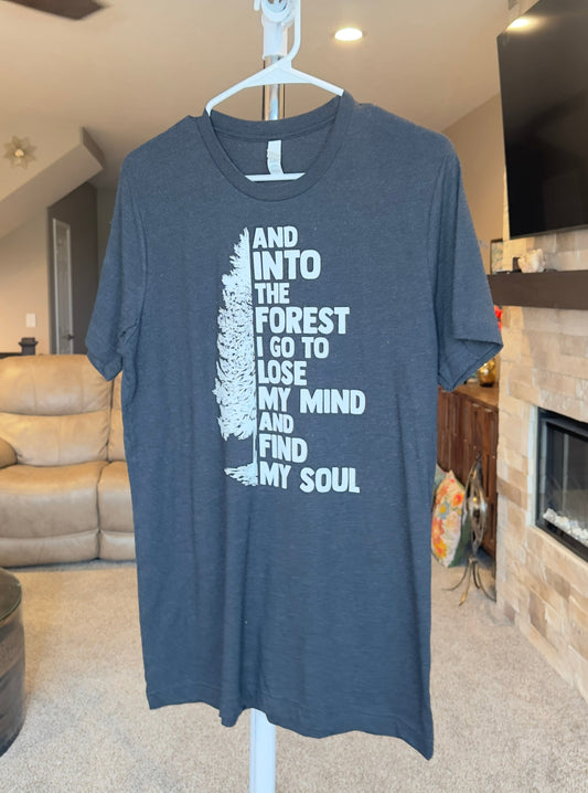 Medium | Into the Forest I Must Go | Black Heather | Tee & Tank Sale