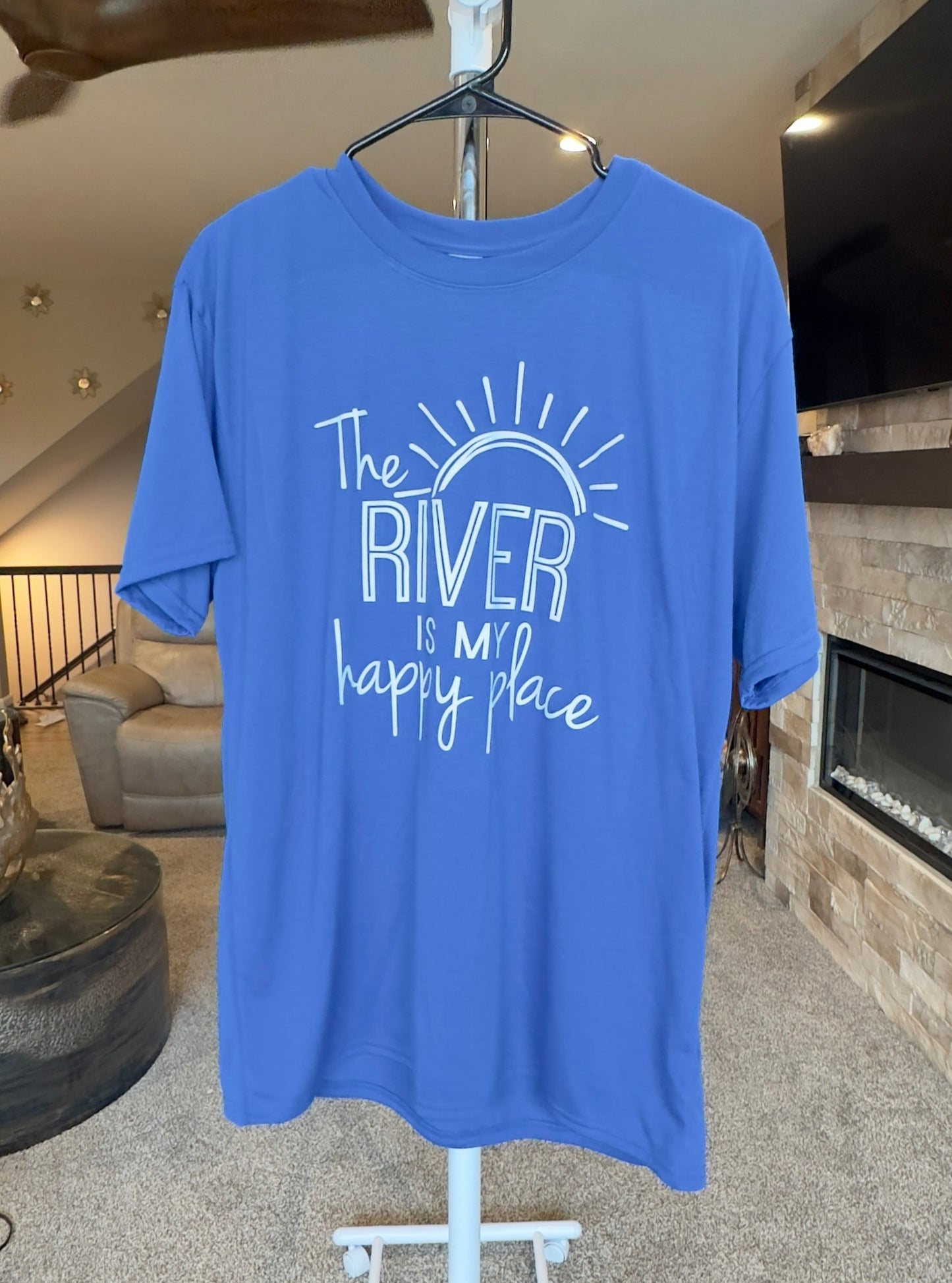 Large | The River Is My Happy Place | Royal | Tee & Tank Sale
