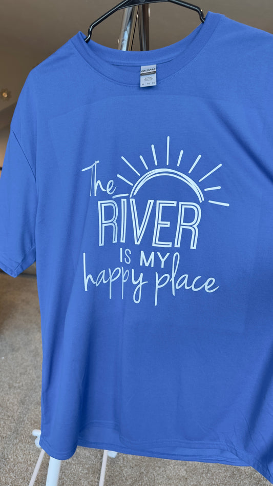 X-Large | The River Is My Happy Place | Royal | Tee & Tank Sale