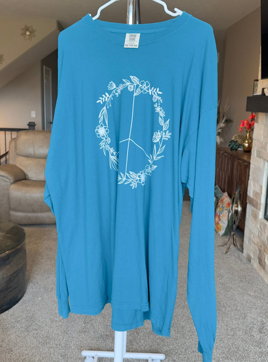 XX-Large | Floral Peace | Teal | Tee & Tank Sale